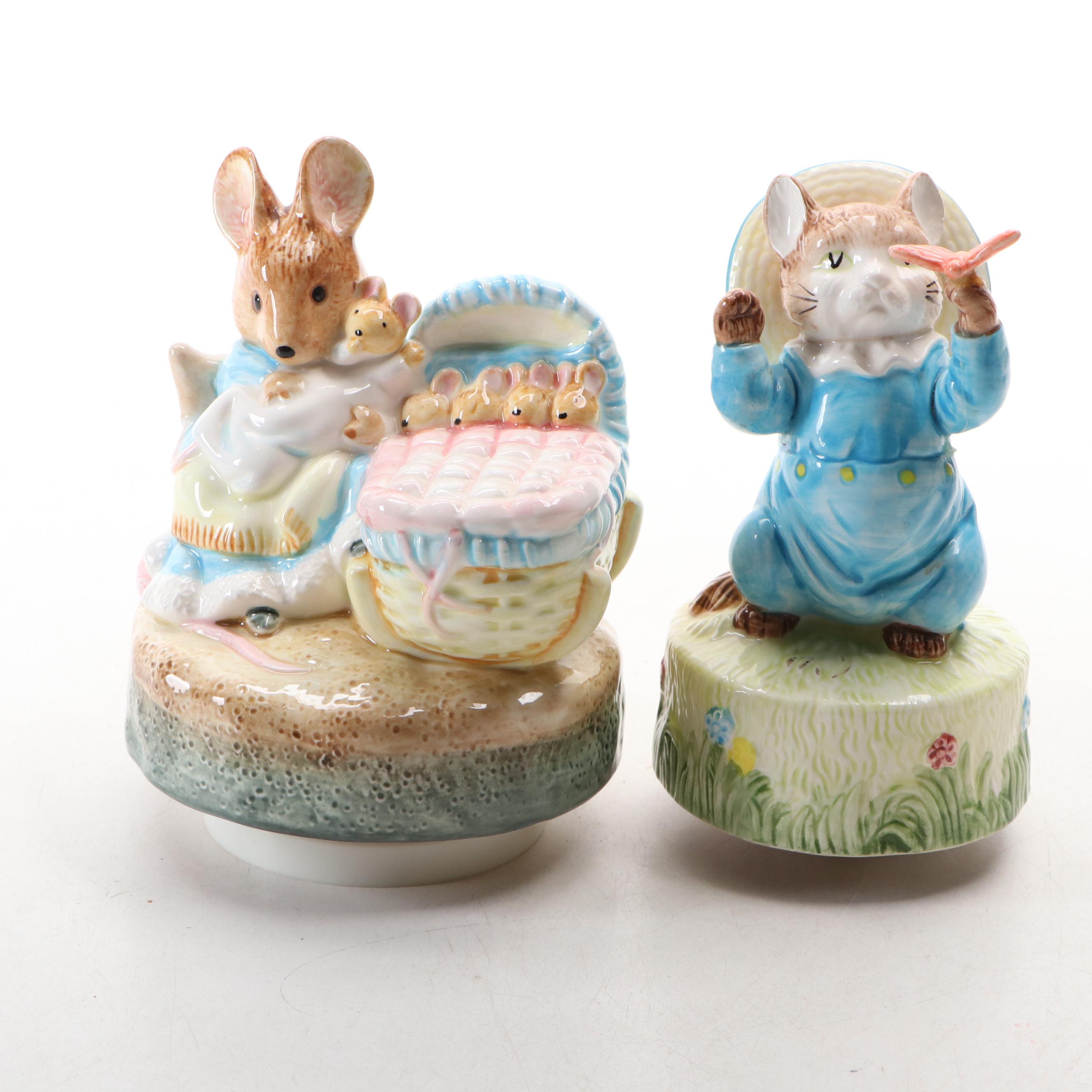 Beswick Beatrix Potter Figurines with Villeroy & Boch Foxwood Tales Plate