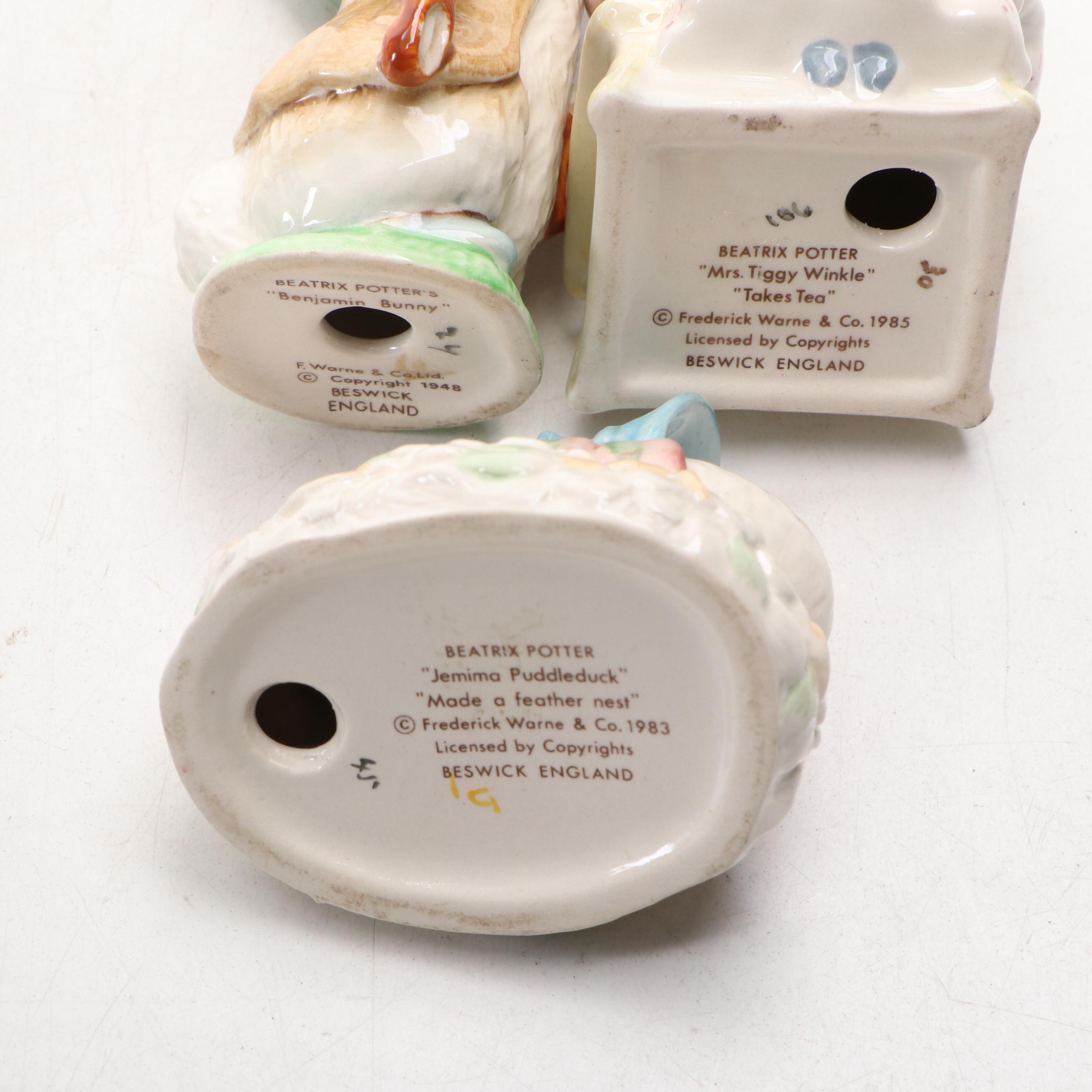 Beswick Beatrix Potter Figurines with Villeroy & Boch Foxwood Tales Plate