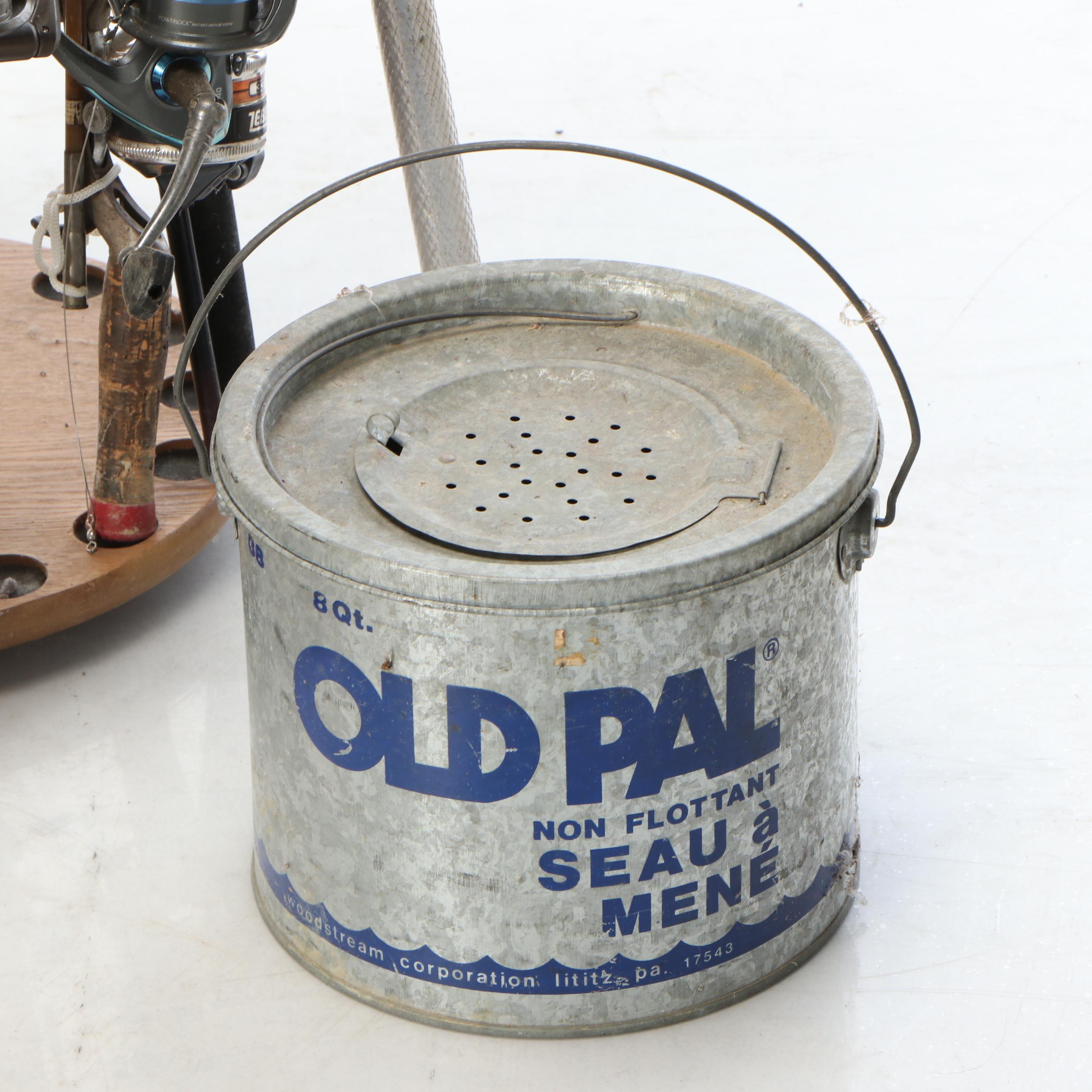 Fishing Rods with Rod Display Reel, Tackle Box, and Supplies