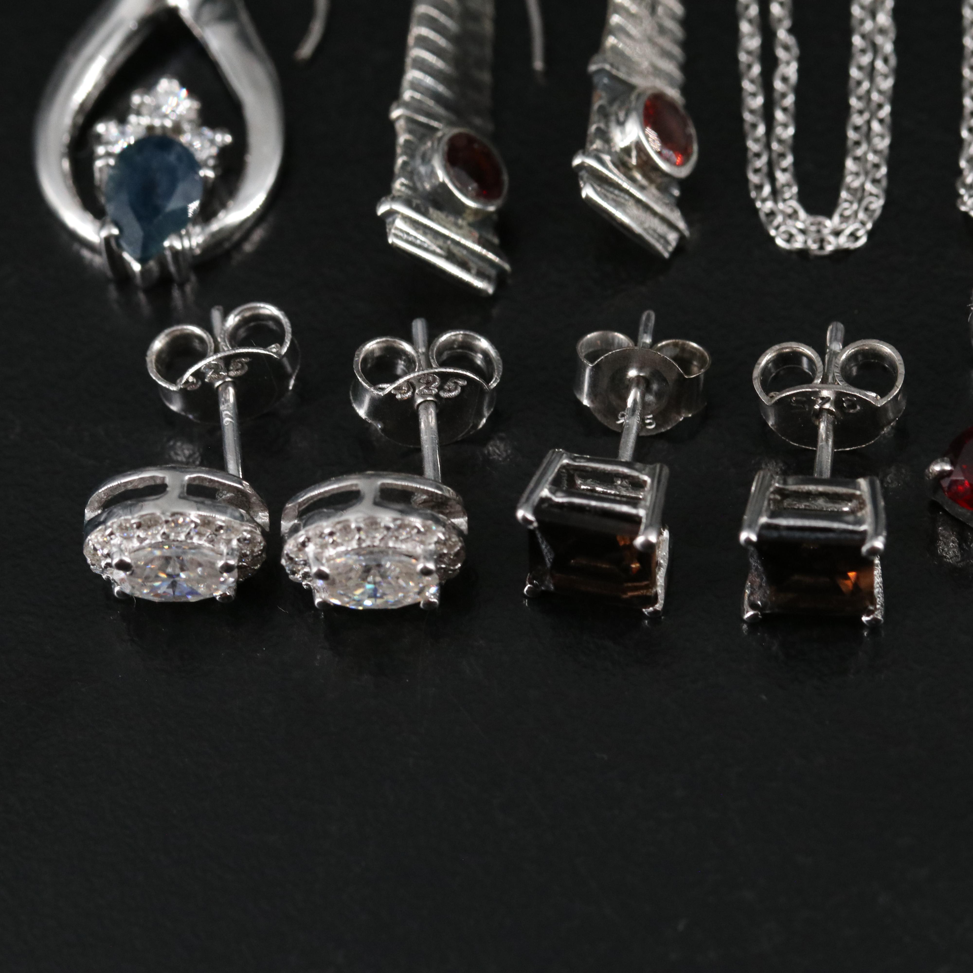 14 Assorted Sterling Silver Rings, Necklaces, Earrings, and Pendants