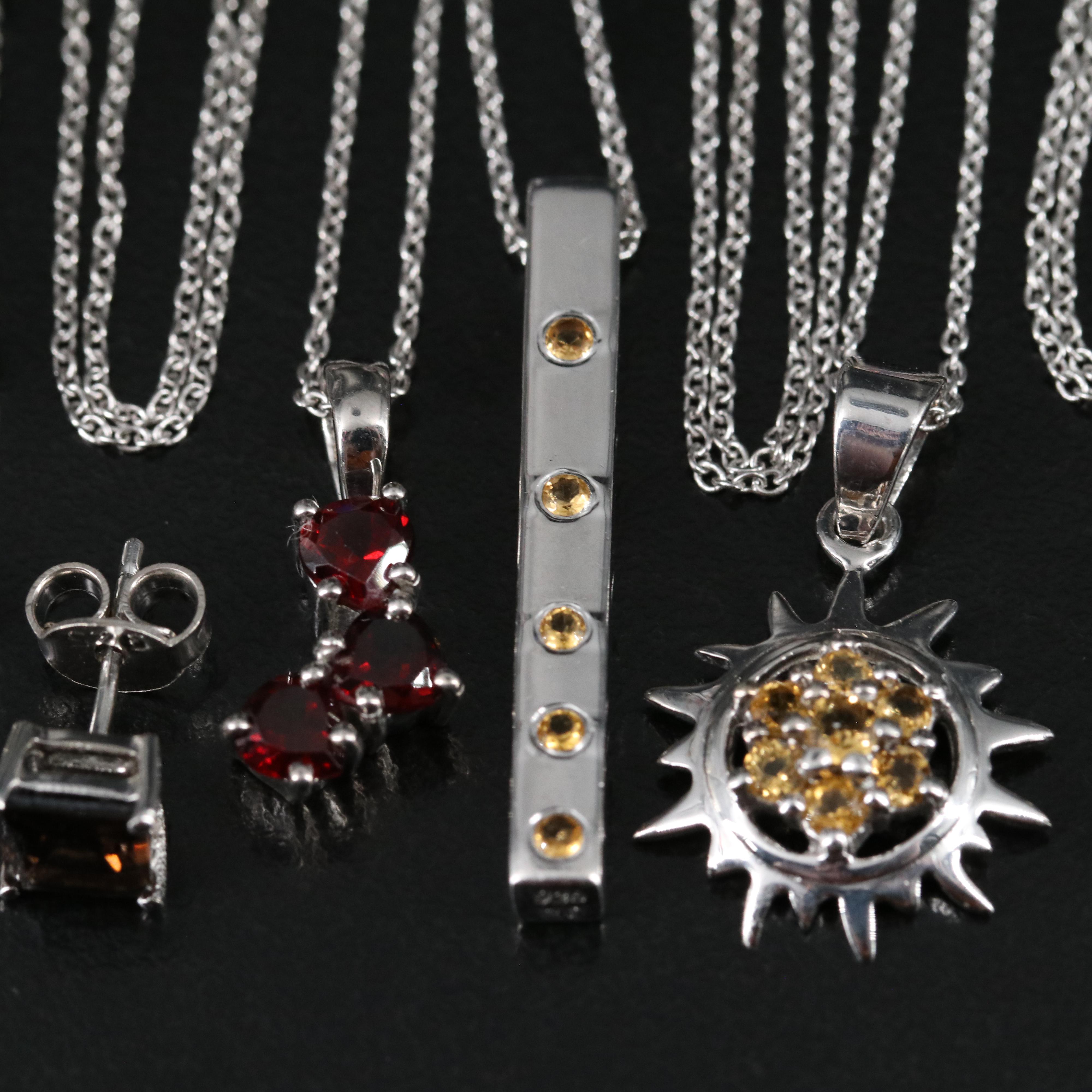 14 Assorted Sterling Silver Rings, Necklaces, Earrings, and Pendants