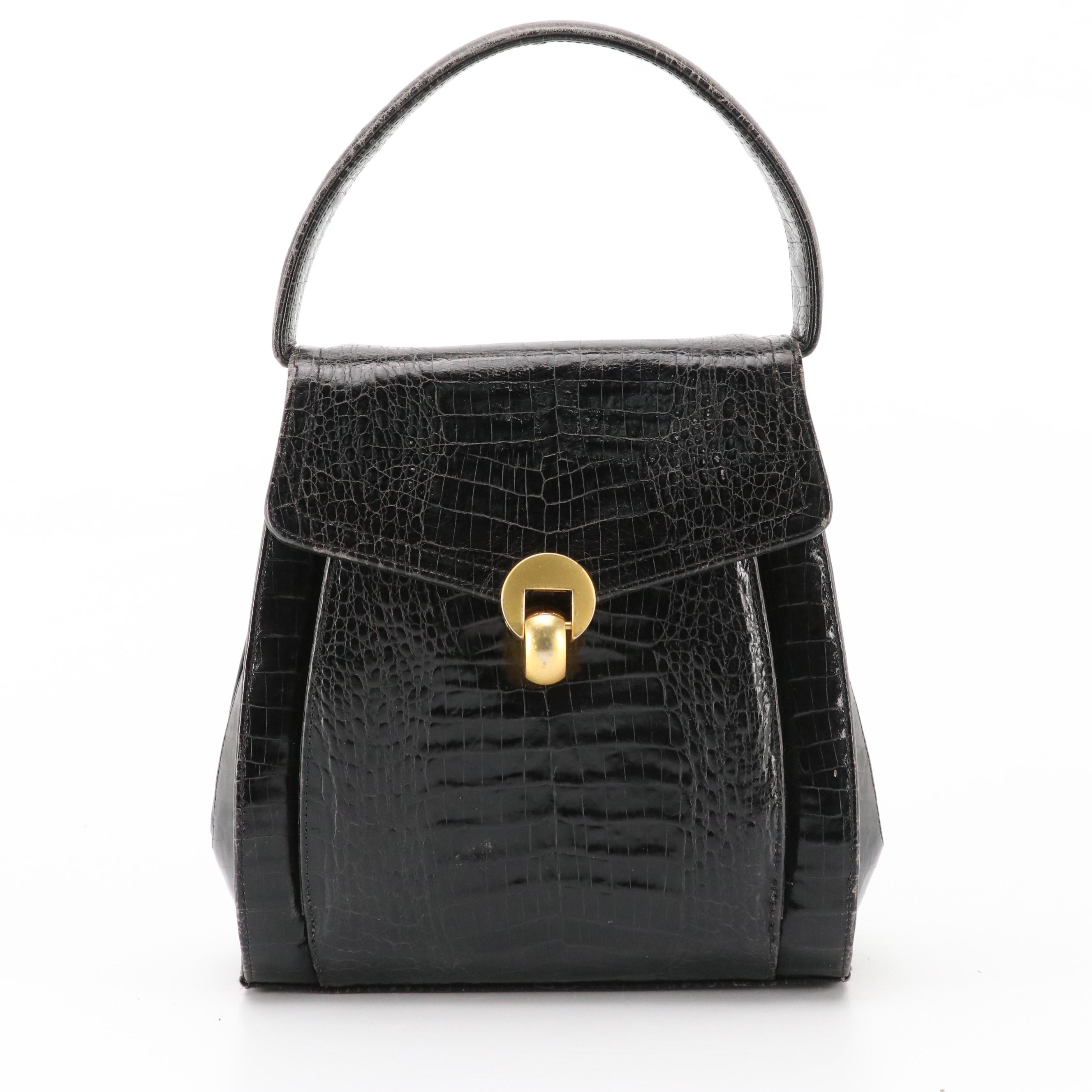 Frenchy of California Alligator Leather Top Handle Handbag and Other Bags