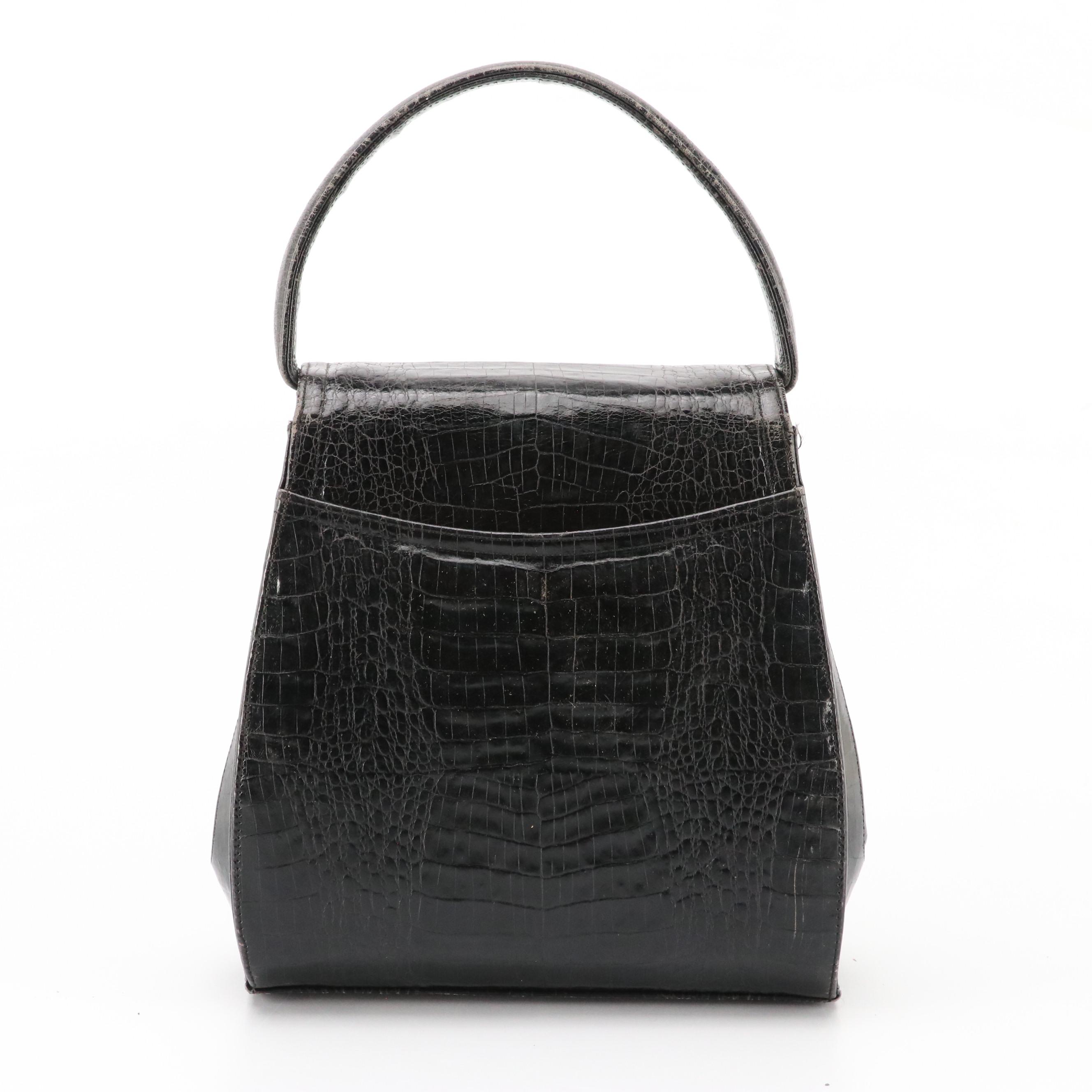 Frenchy of California Alligator Leather Top Handle Handbag and Other Bags