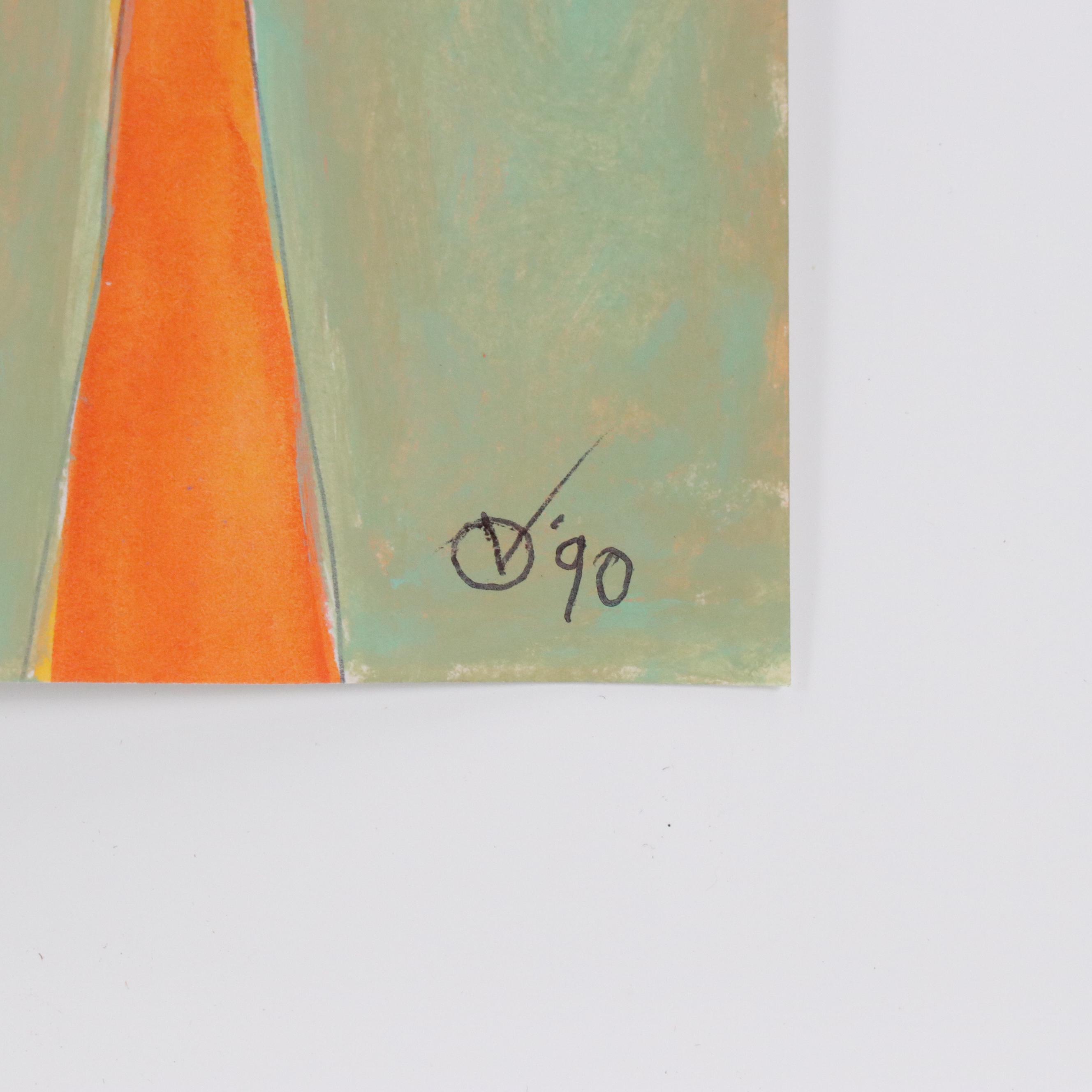 Set of Don Vogl Figural Ink and Watercolor Paintings, Late 20th / 21st Century