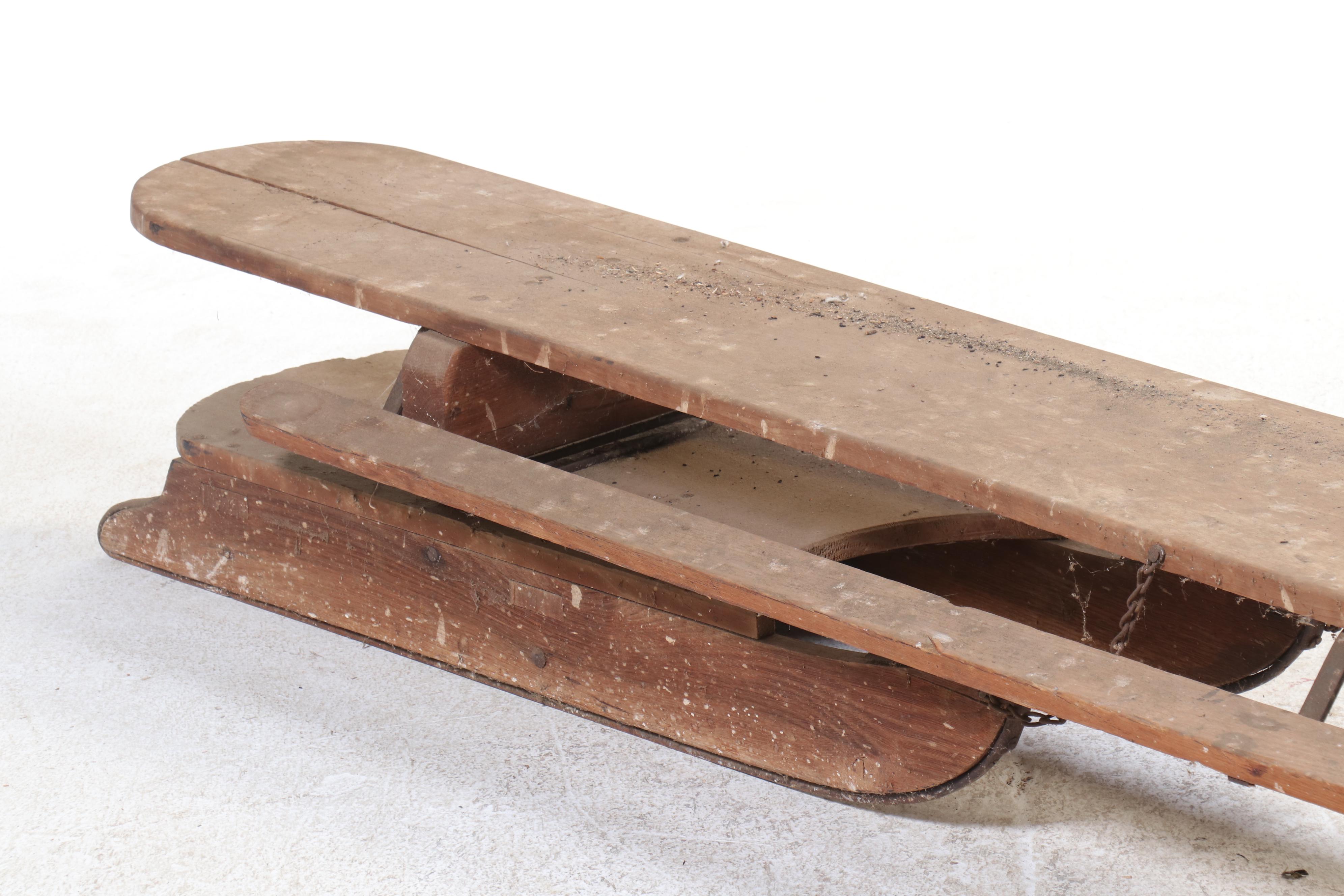 19th Century  Traverse Type Toboggan Sled