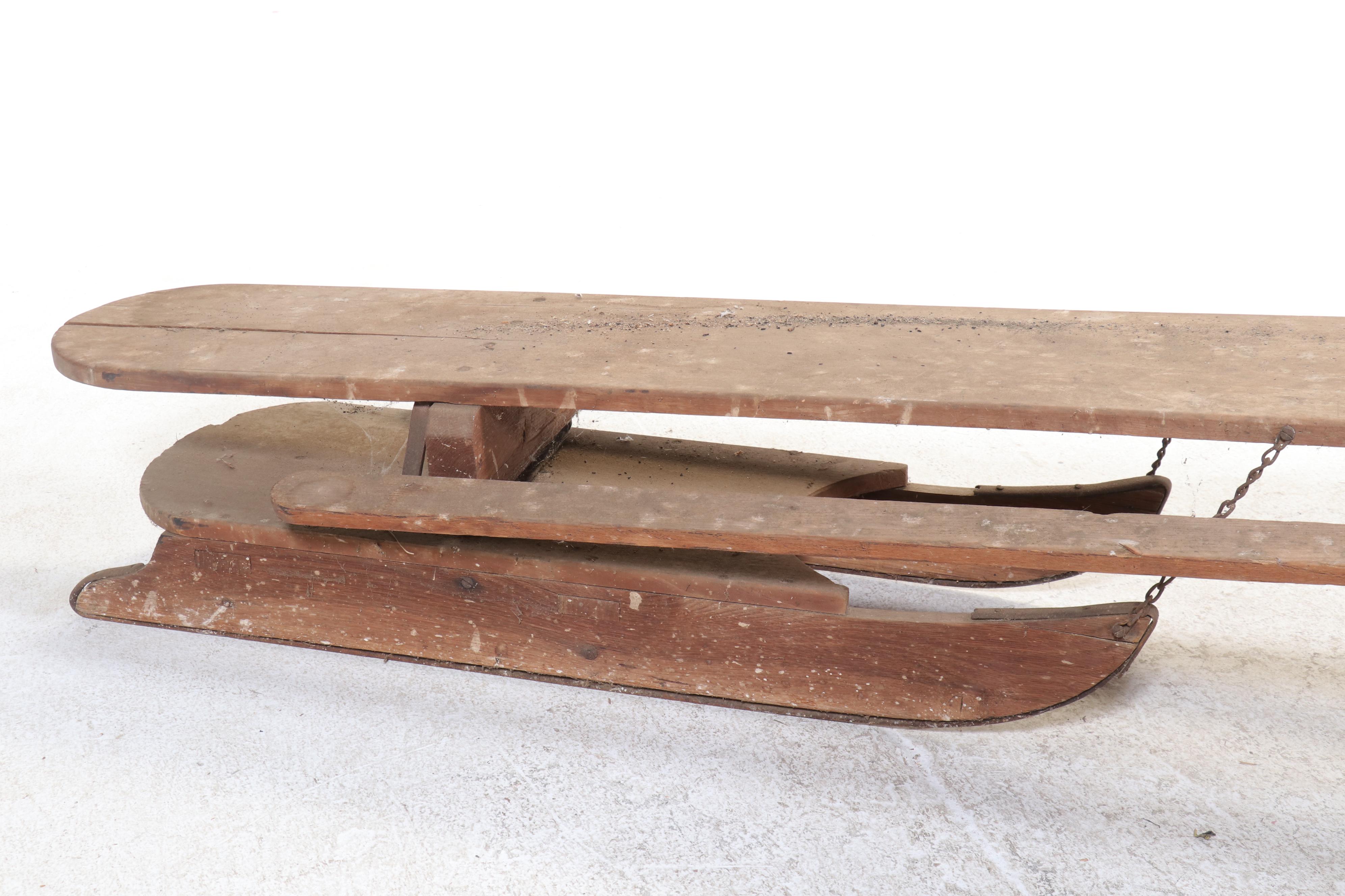 19th Century  Traverse Type Toboggan Sled