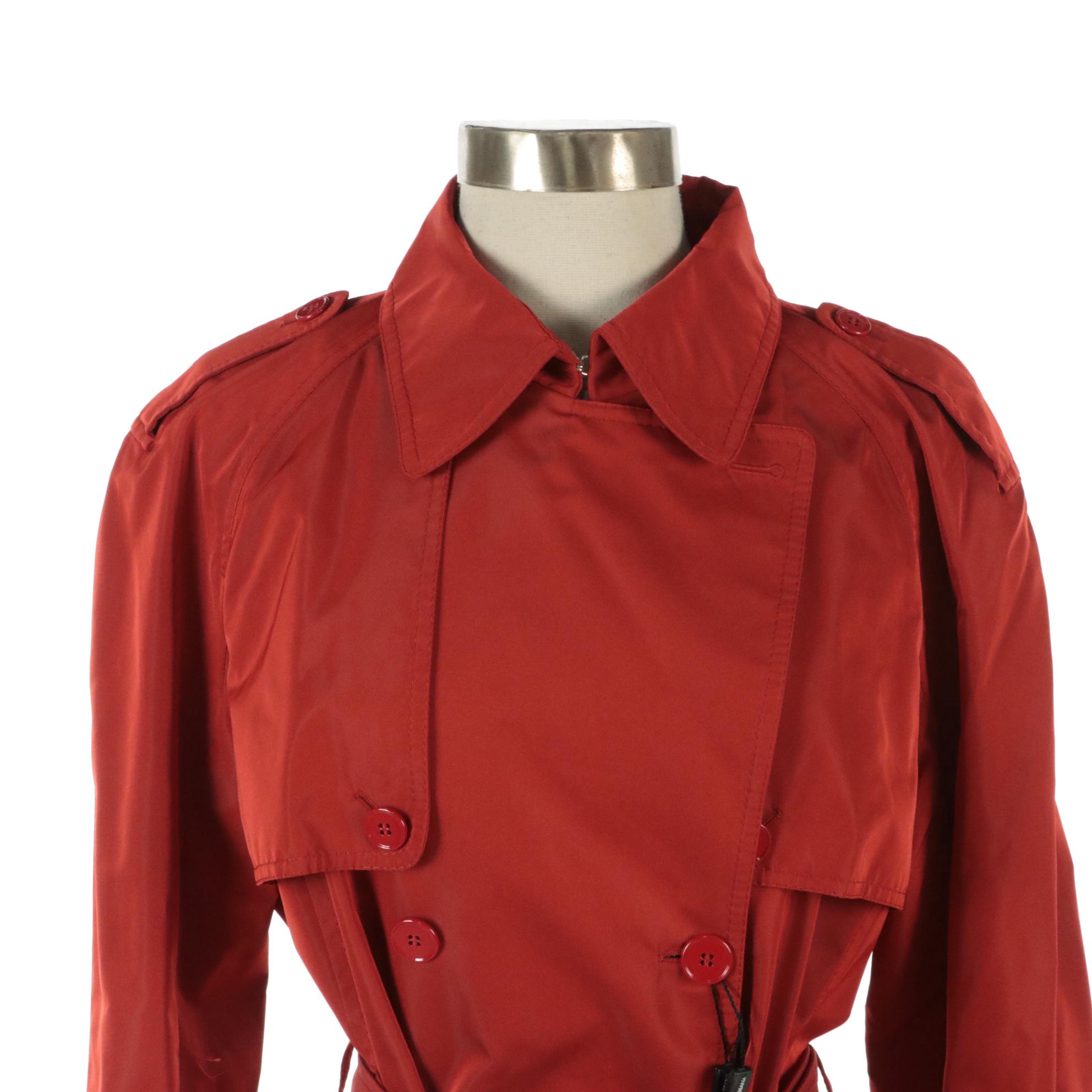 Dolce & Gabbana Polyester Double-Breasted Trench Coat, With Tags