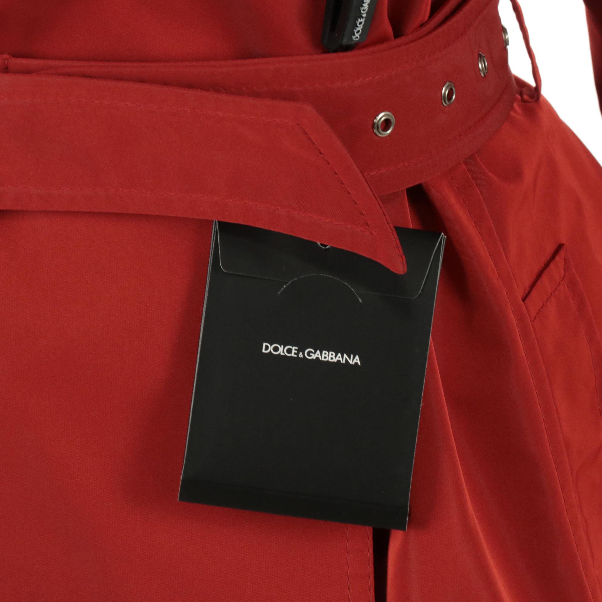 Dolce & Gabbana Polyester Double-Breasted Trench Coat, With Tags