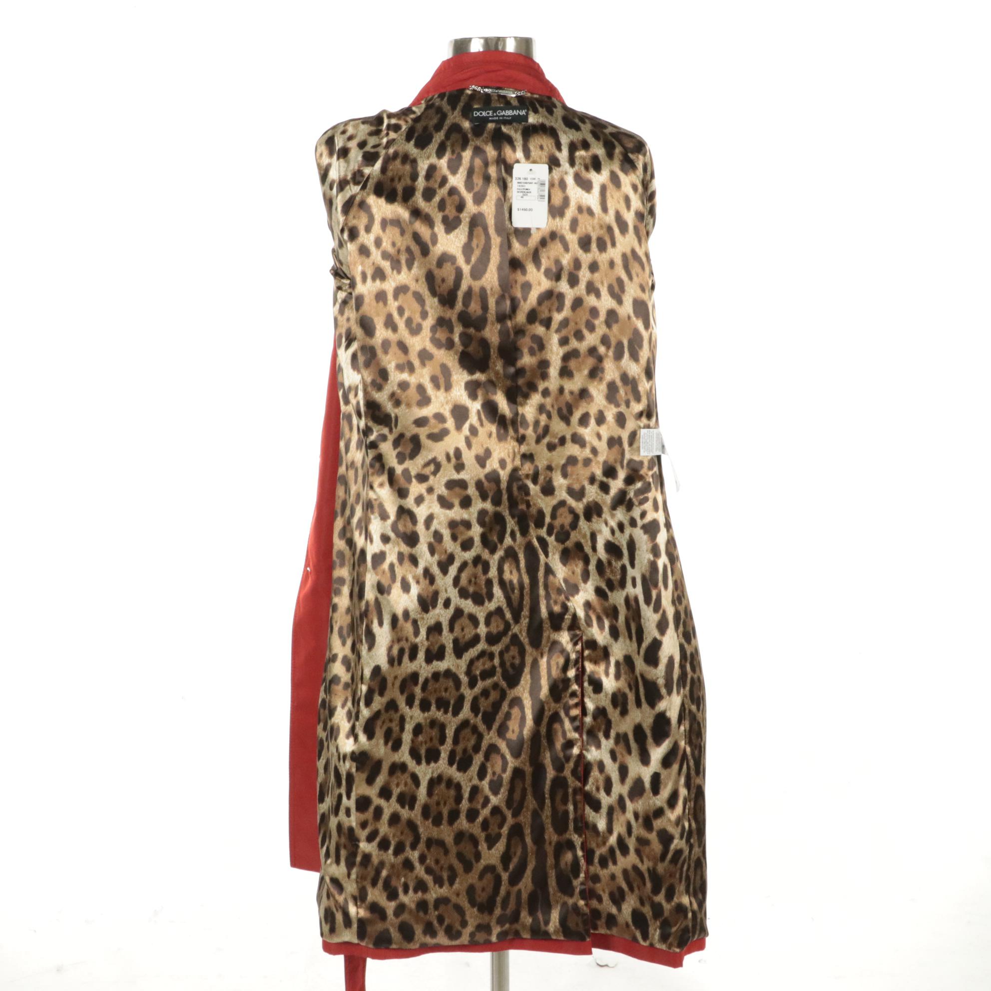 Dolce & Gabbana Polyester Double-Breasted Trench Coat, With Tags