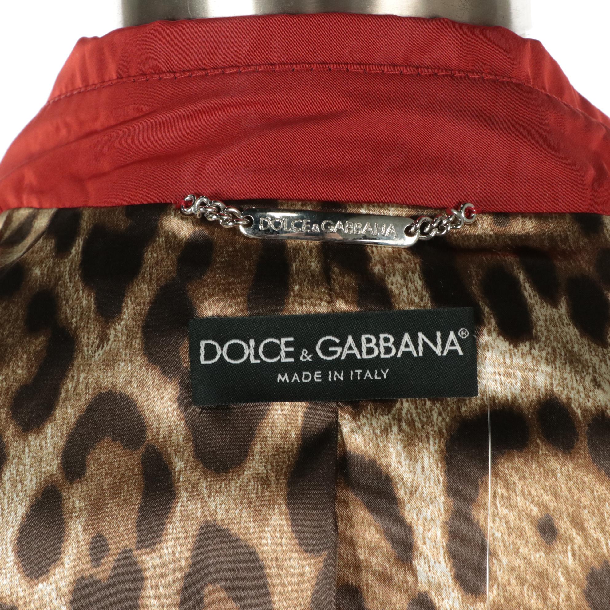 Dolce & Gabbana Polyester Double-Breasted Trench Coat, With Tags