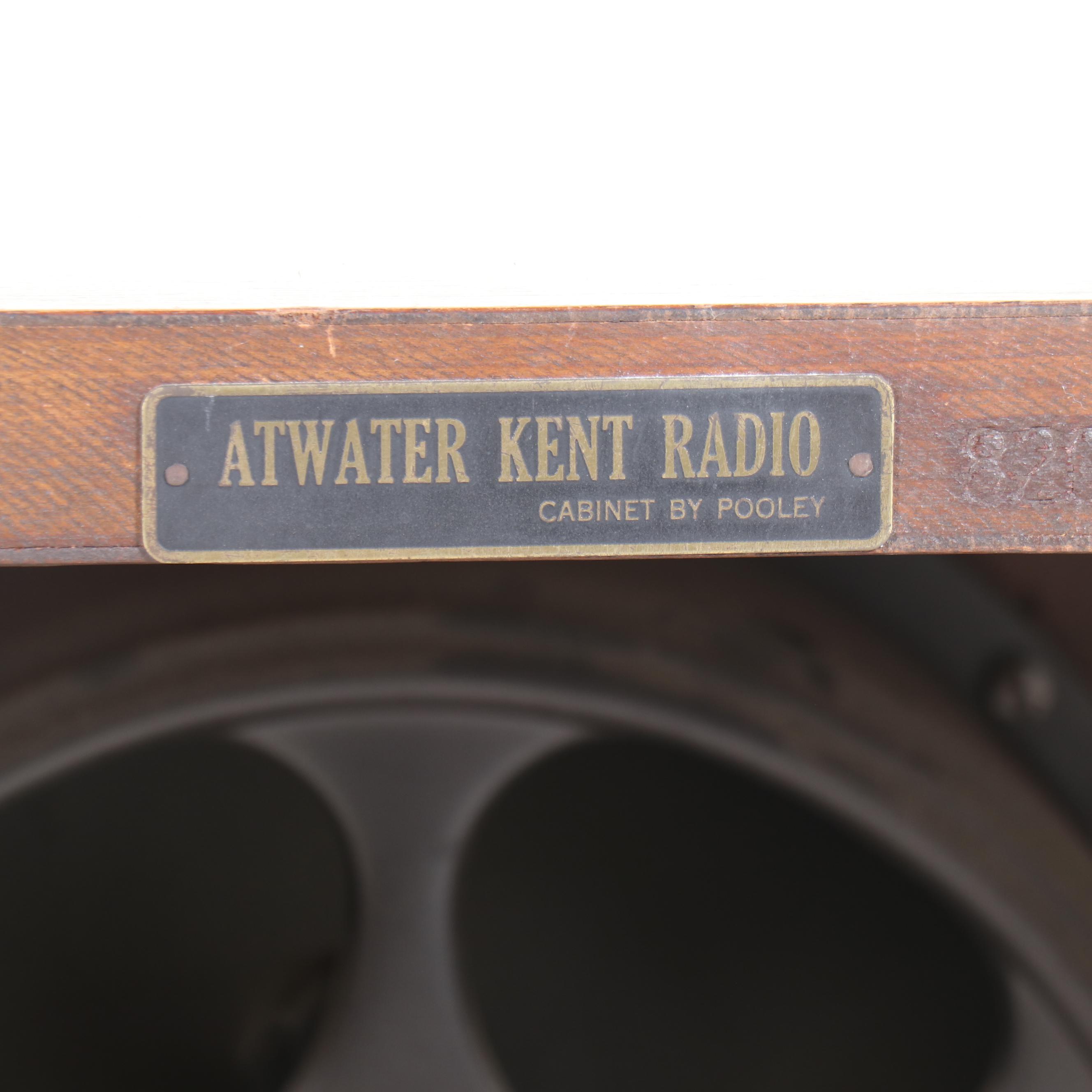 Pooley Radio Cabinet with Atwater Kent Radio, Early 20th Century