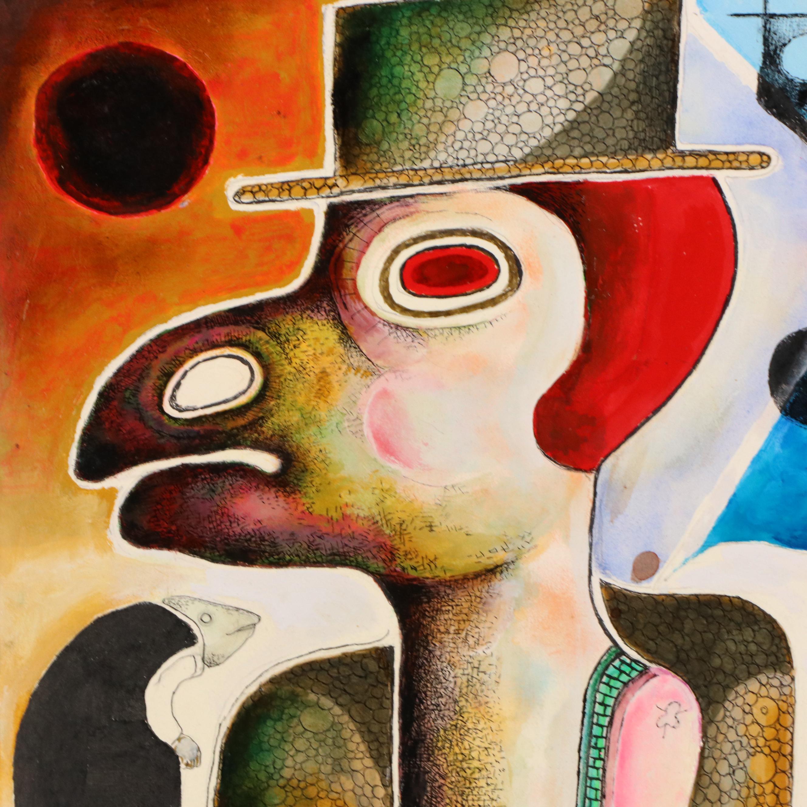 Nikolay Kuk Surrealist Figural Mixed Media Illustration, 2018