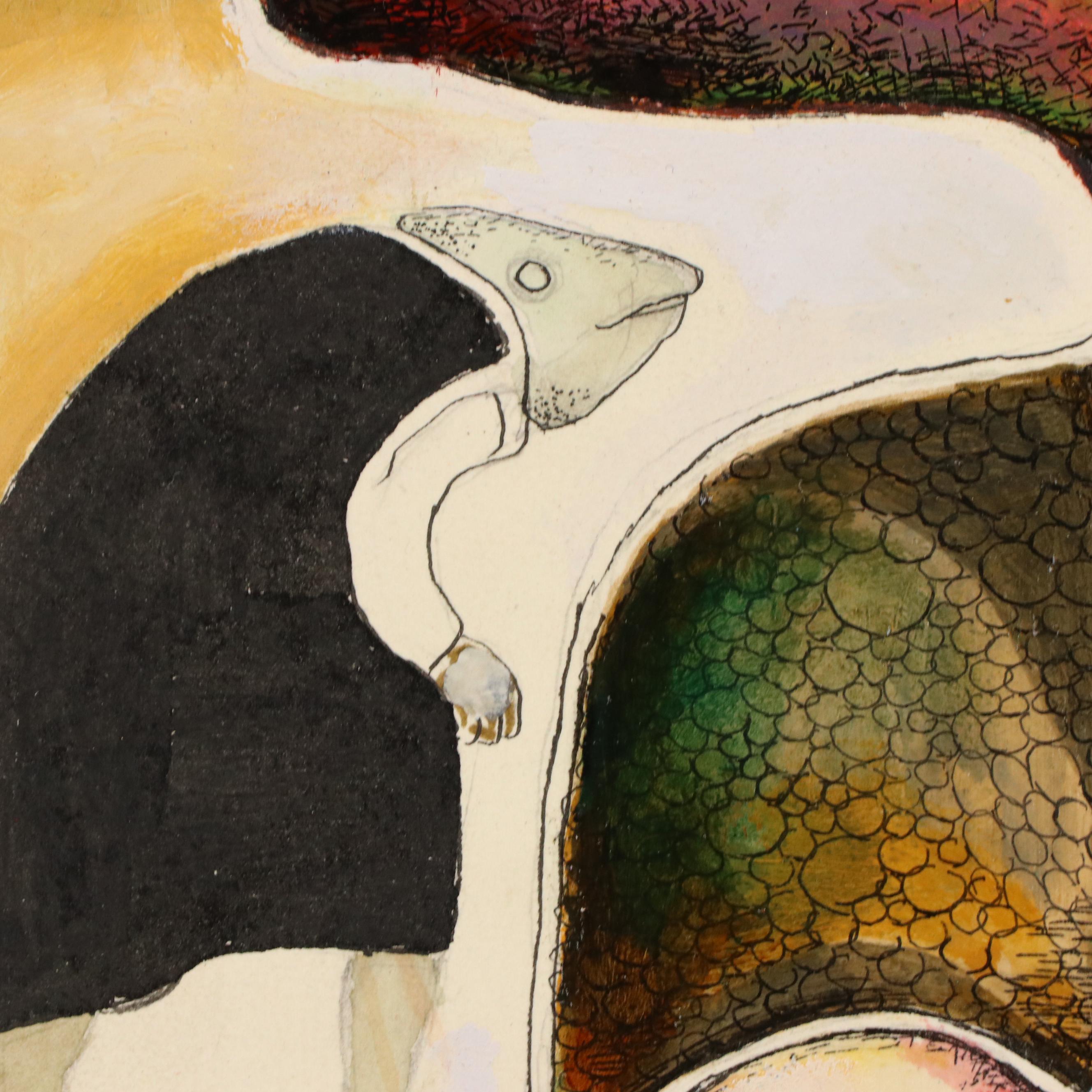 Nikolay Kuk Surrealist Figural Mixed Media Illustration, 2018