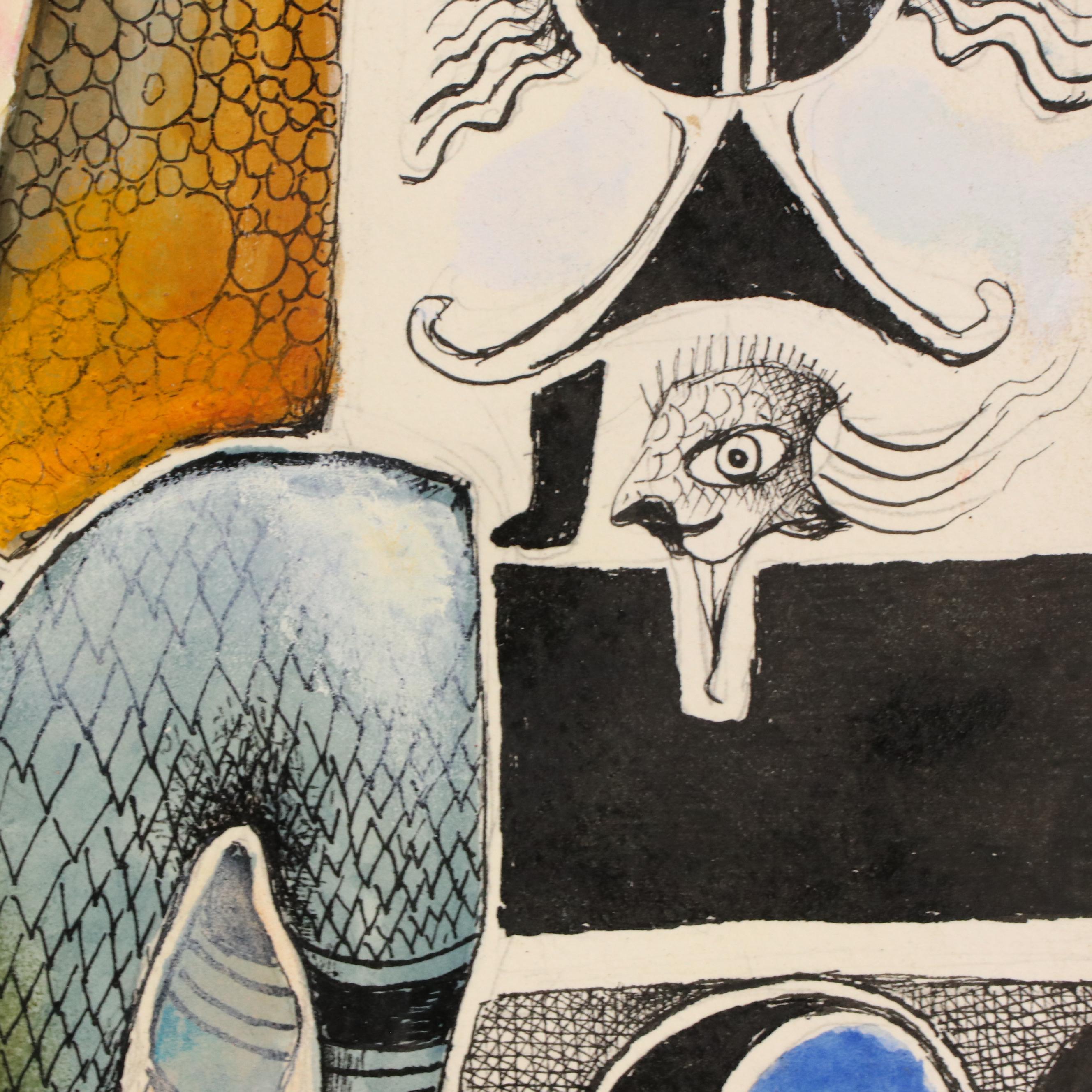 Nikolay Kuk Surrealist Figural Mixed Media Illustration, 2018