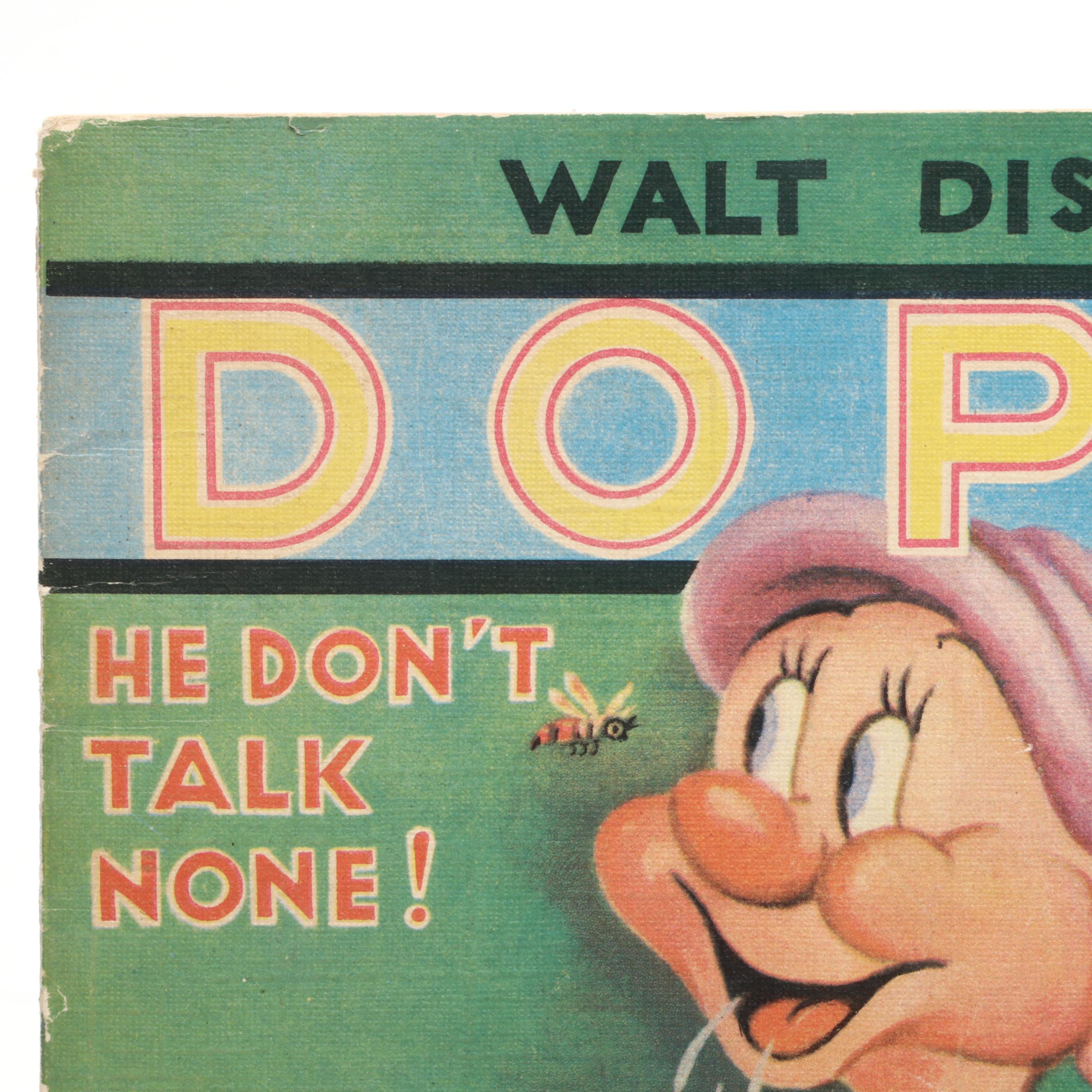 Illustrated "Dopey: He Don't Talk None!" by Walt Disney, 1938