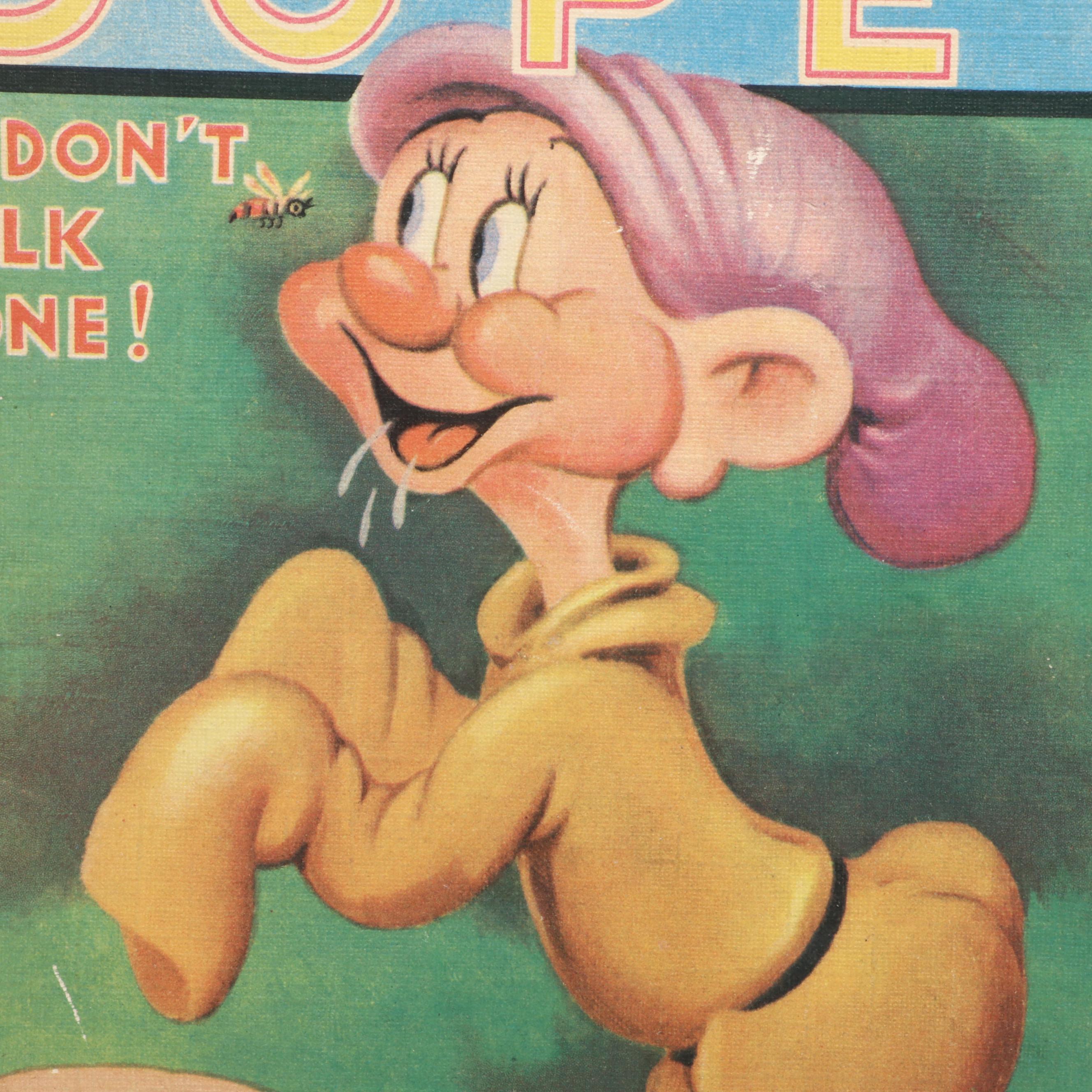 Illustrated "Dopey: He Don't Talk None!" by Walt Disney, 1938
