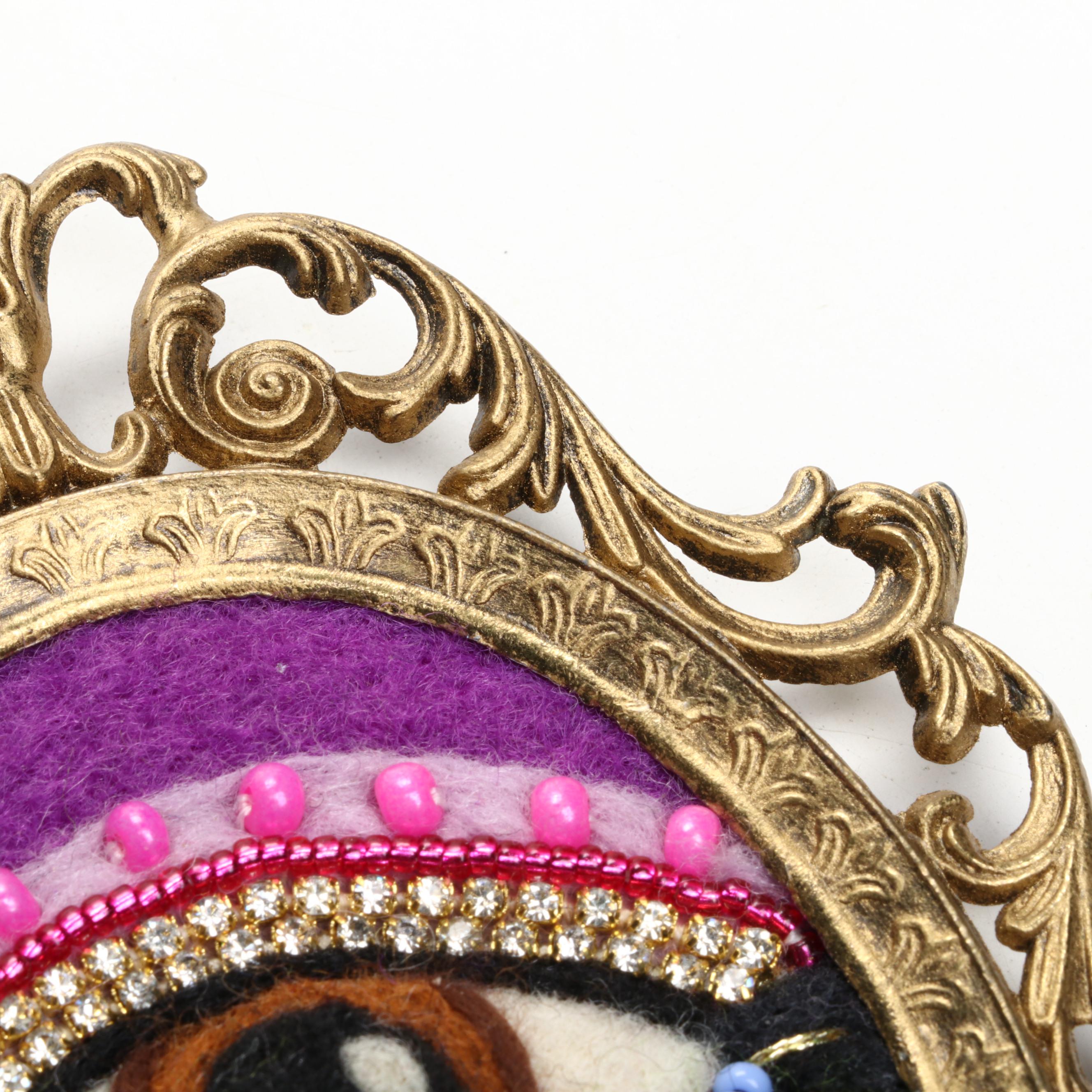 Sarah Miller Fiber Art Wall Hanging of Mystic Eye, 21st Century