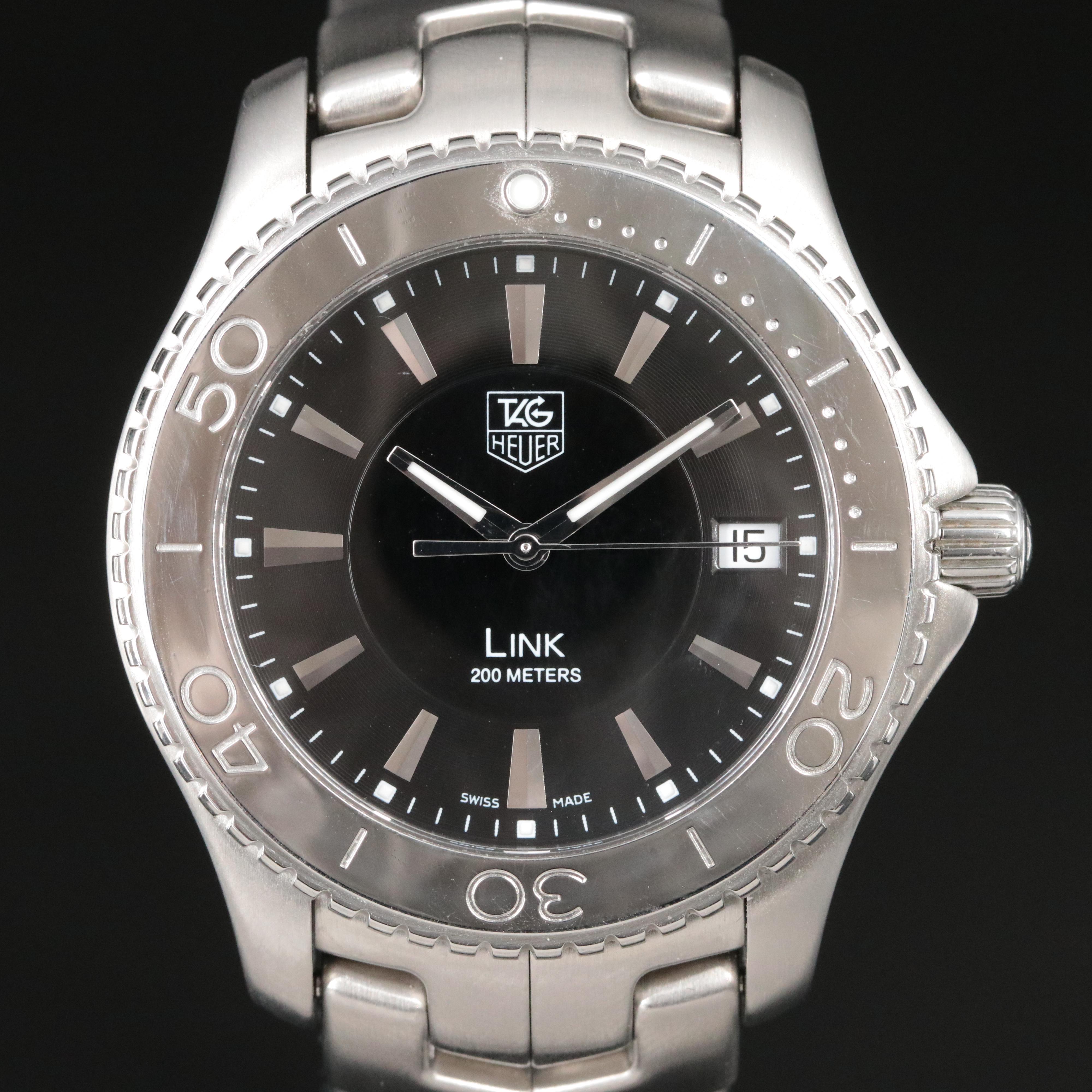 TAG Heuer Link WJ1110-0 Black 39mm Steel Quartz Watch