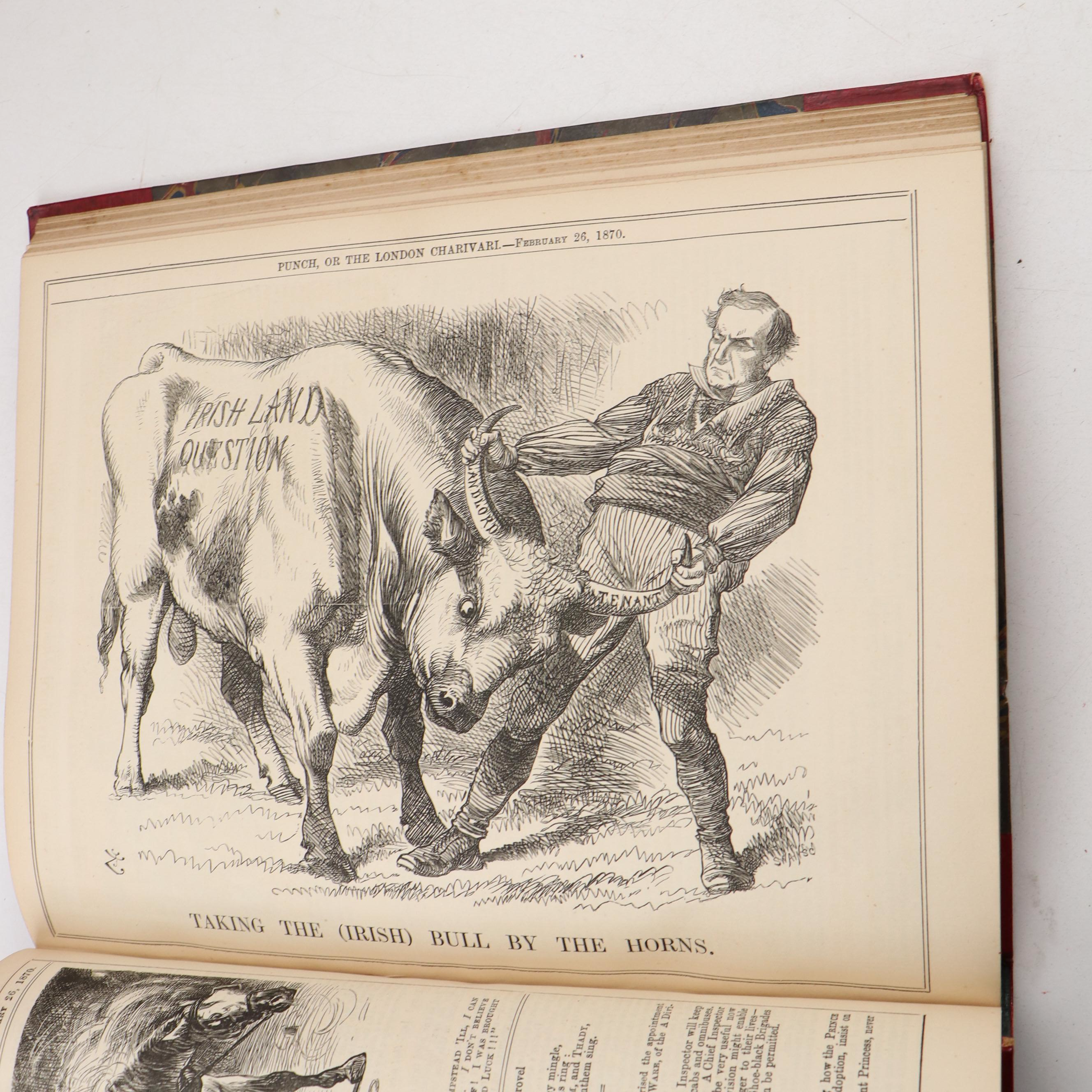 Leather Bound "Punch, or the London Charivari" Magazine Issues