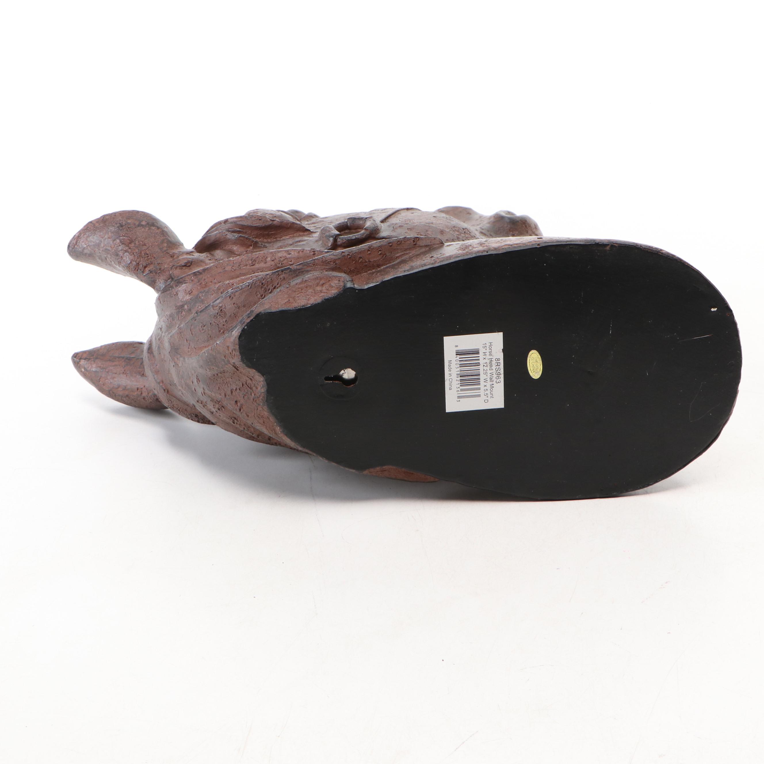 Distressed Resin Horse Head Wall Mount and Figurine