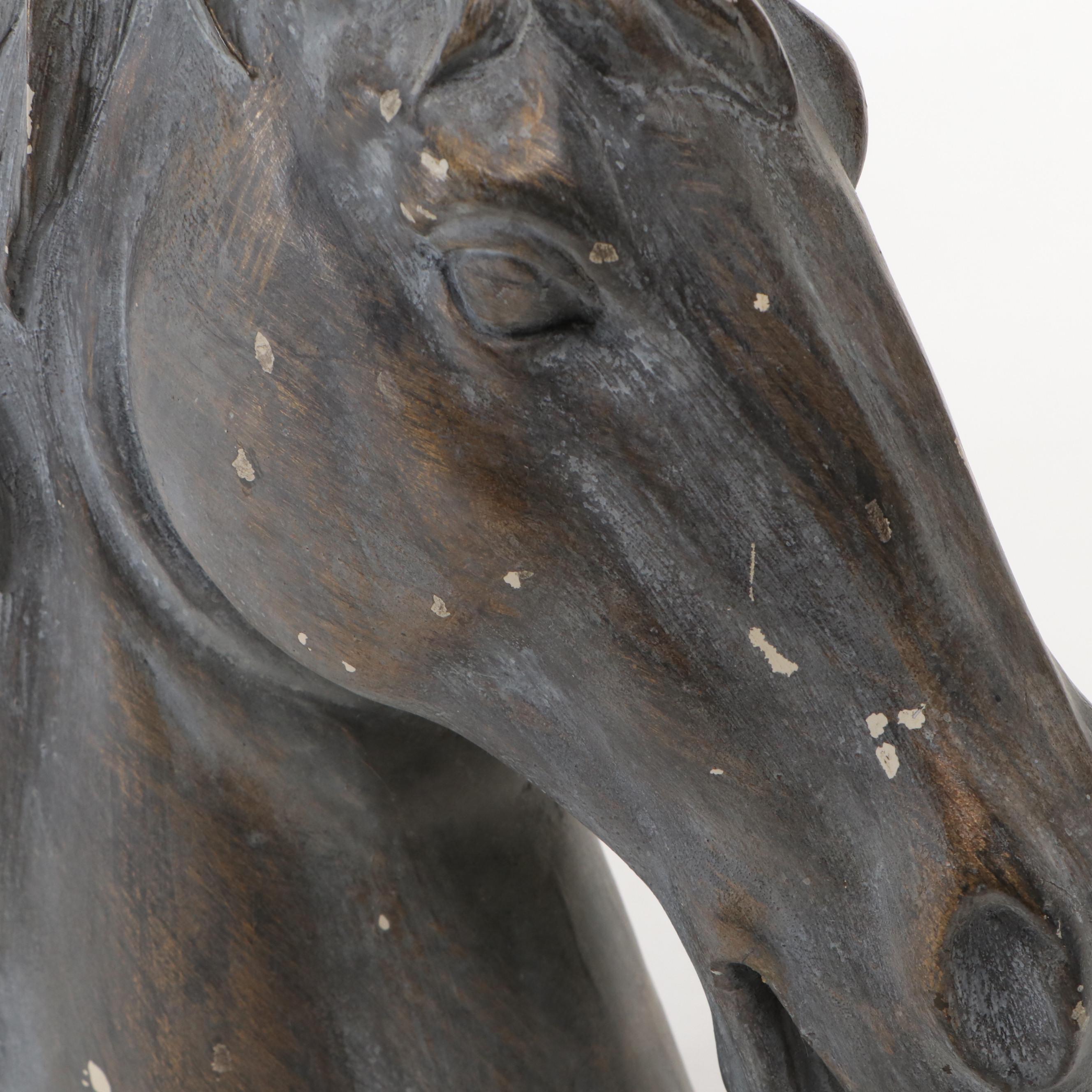 Distressed Resin Horse Head Wall Mount and Figurine