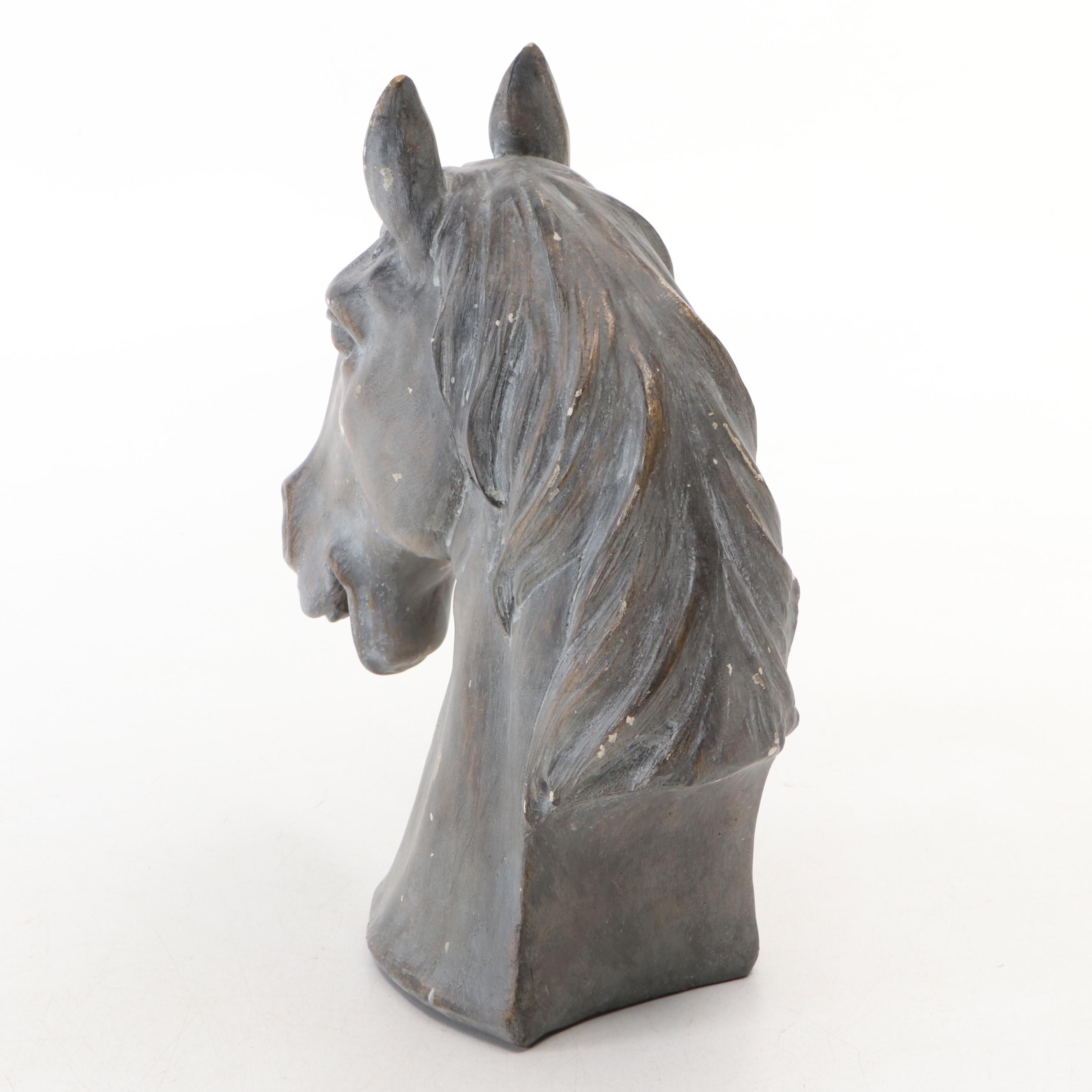Distressed Resin Horse Head Wall Mount and Figurine