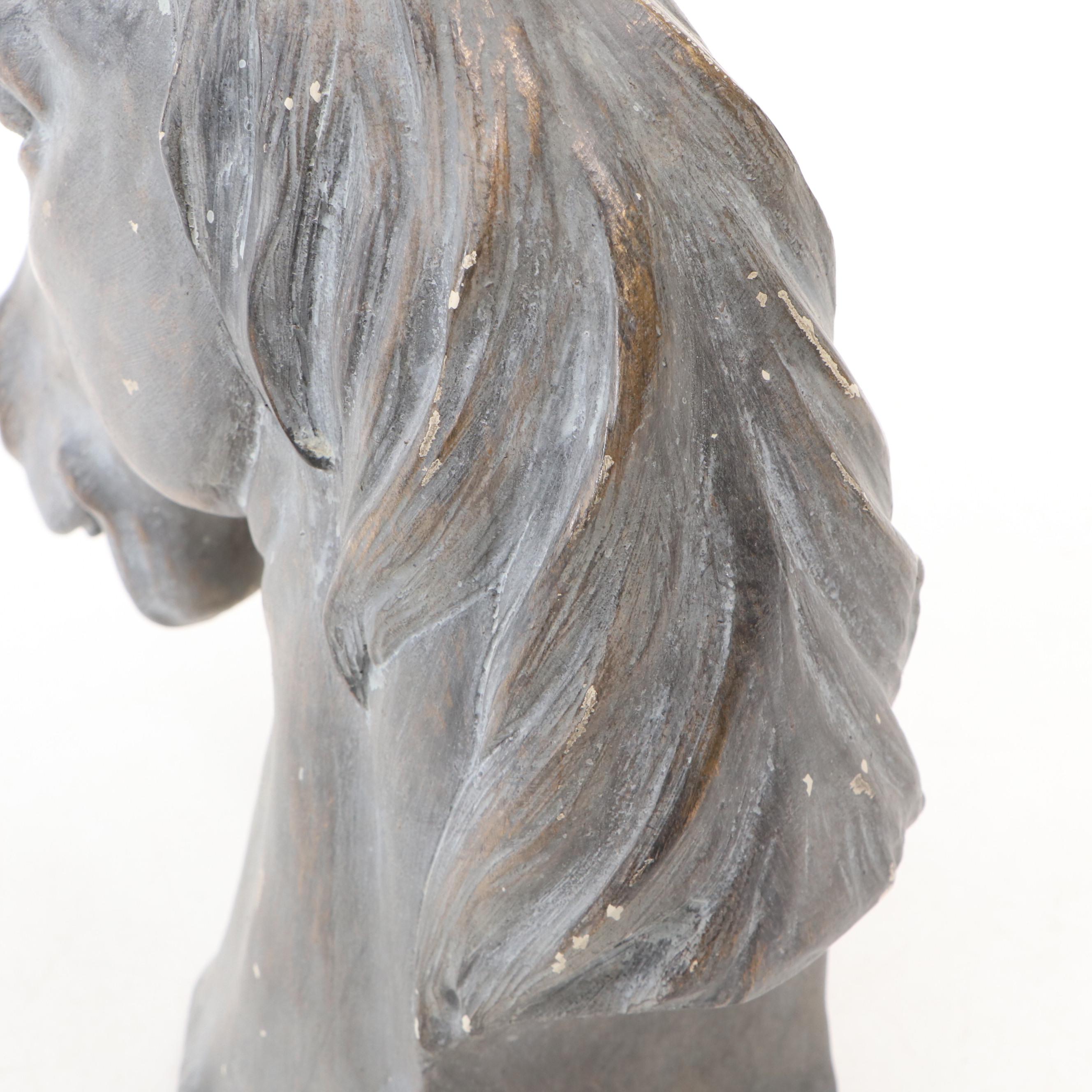 Distressed Resin Horse Head Wall Mount and Figurine