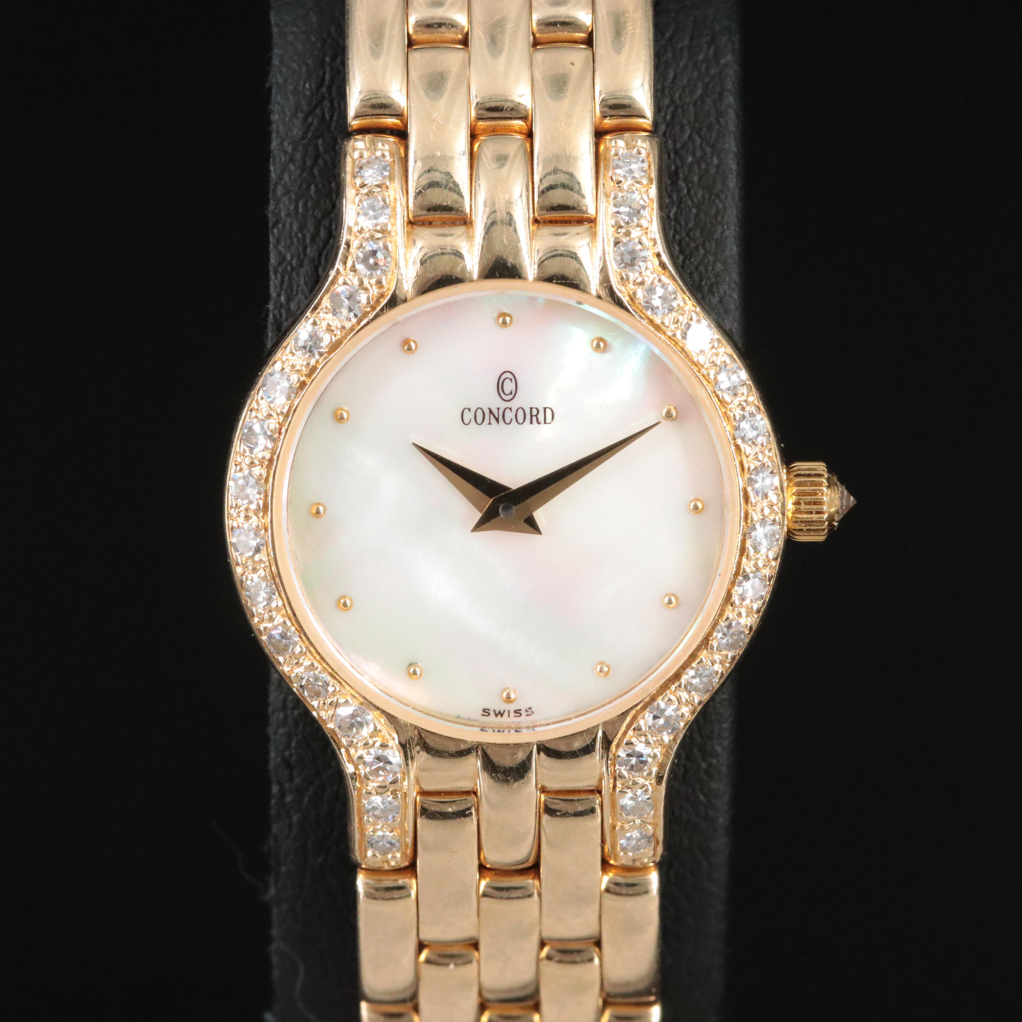 Concord Les Palais 29-62-264 Mother-of-Pearl Diamond Set 14K Gold Quartz Watch