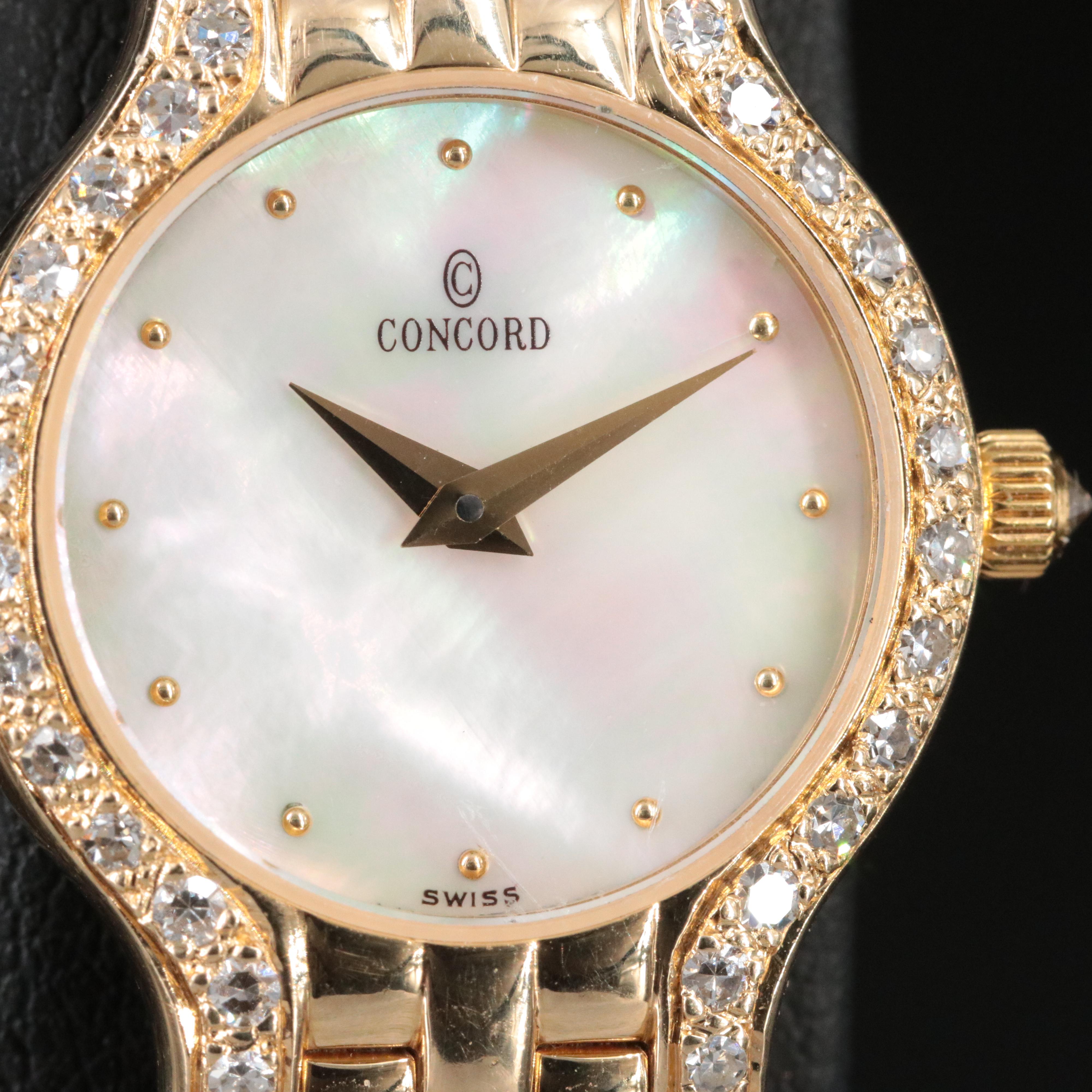 Concord Les Palais 29-62-264 Mother-of-Pearl Diamond Set 14K Gold Quartz Watch