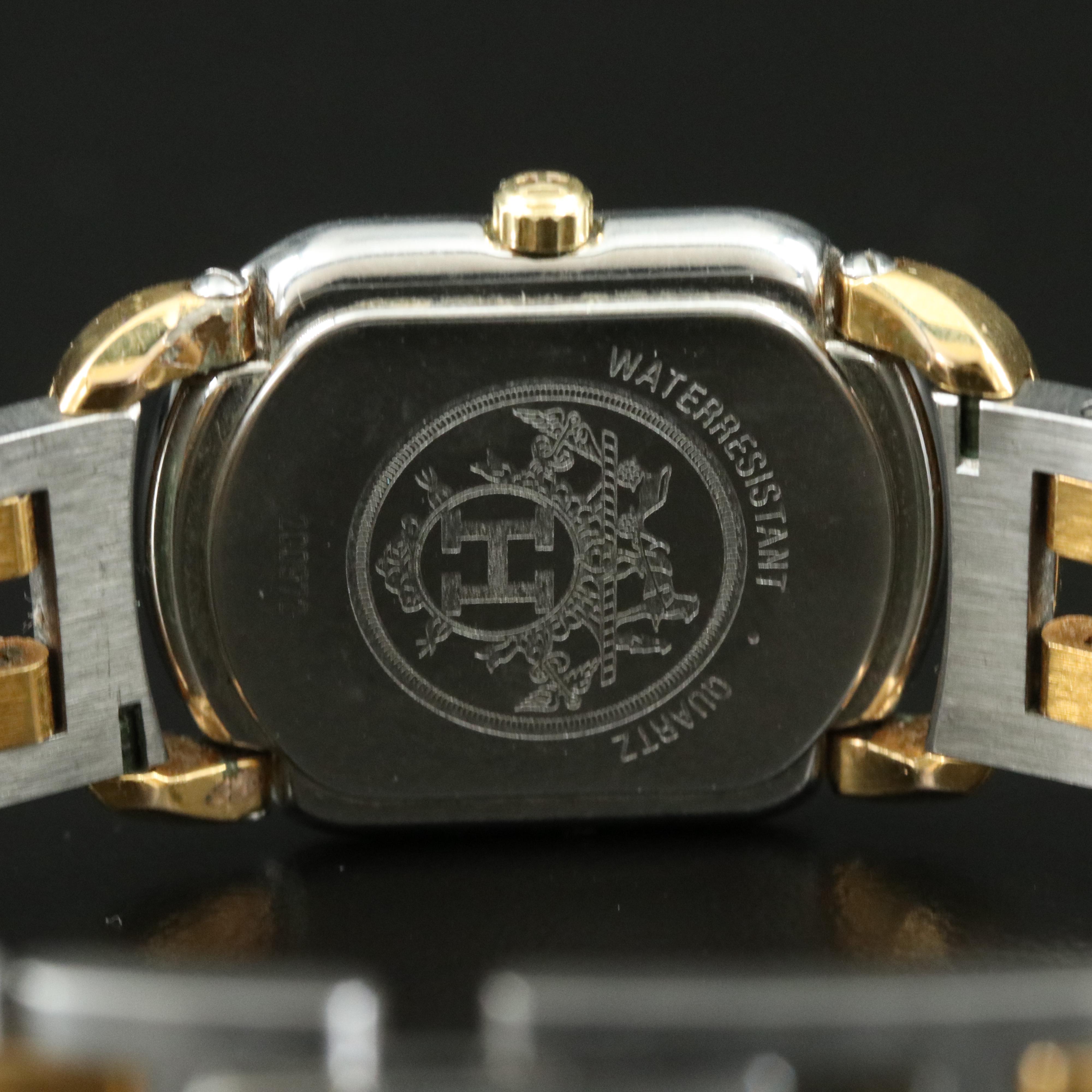 Hermès Rallye 77.03 White Dial 20mm Two-Tone Gold-Plated Steel Quartz Watch