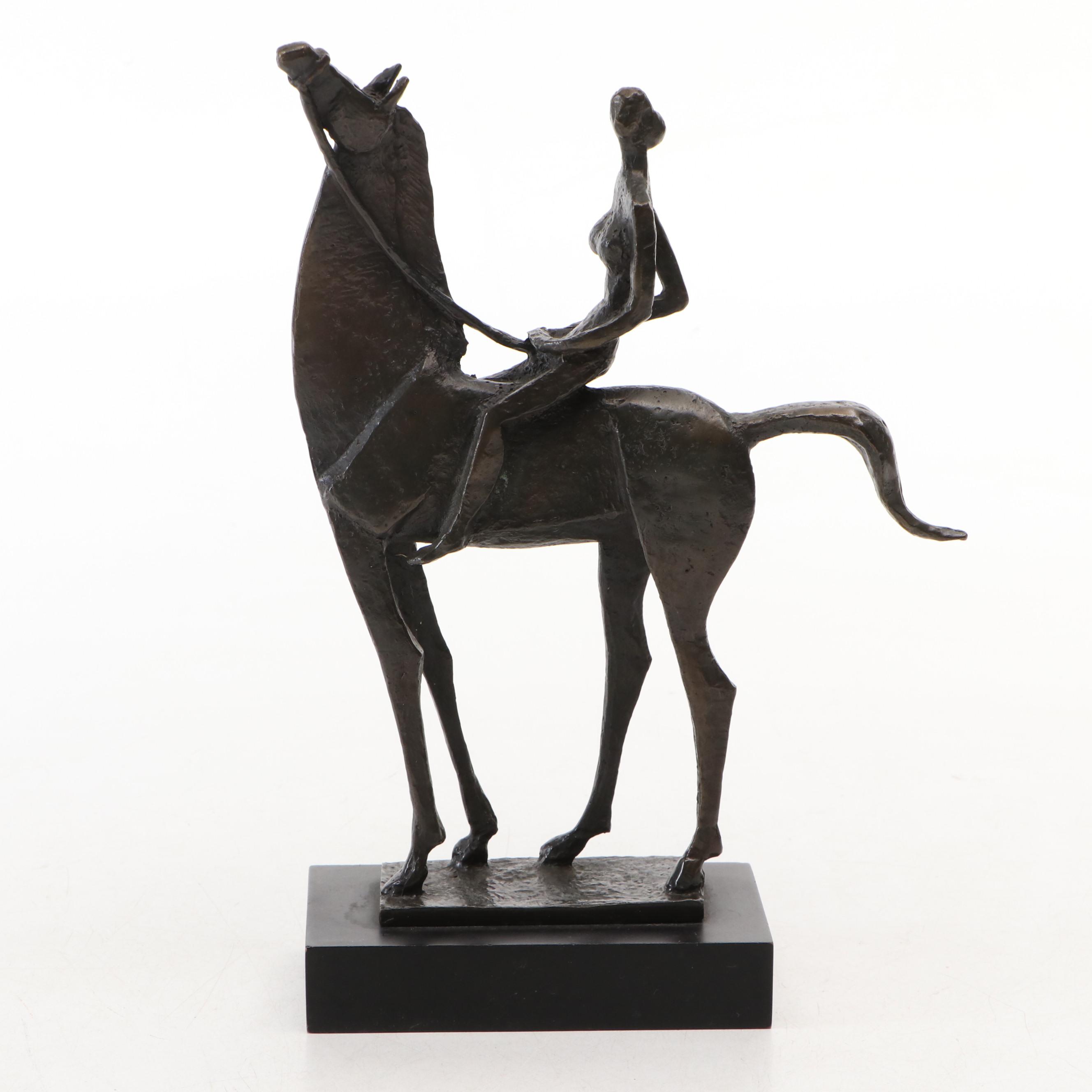 Metal Horse Riding Figure Inspired by Salvador Dalí's "Lady on Horse"