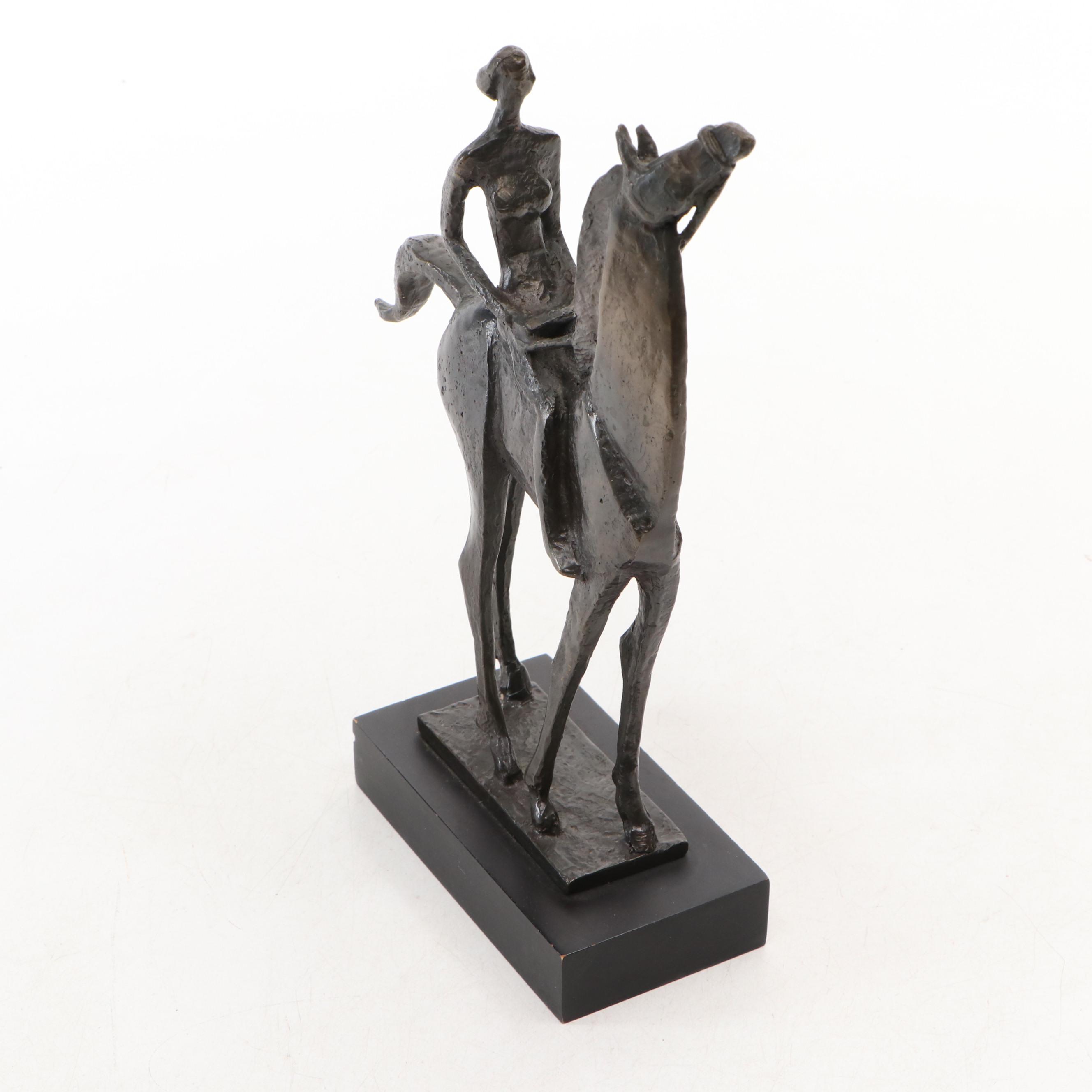 Metal Horse Riding Figure Inspired by Salvador Dalí's "Lady on Horse"