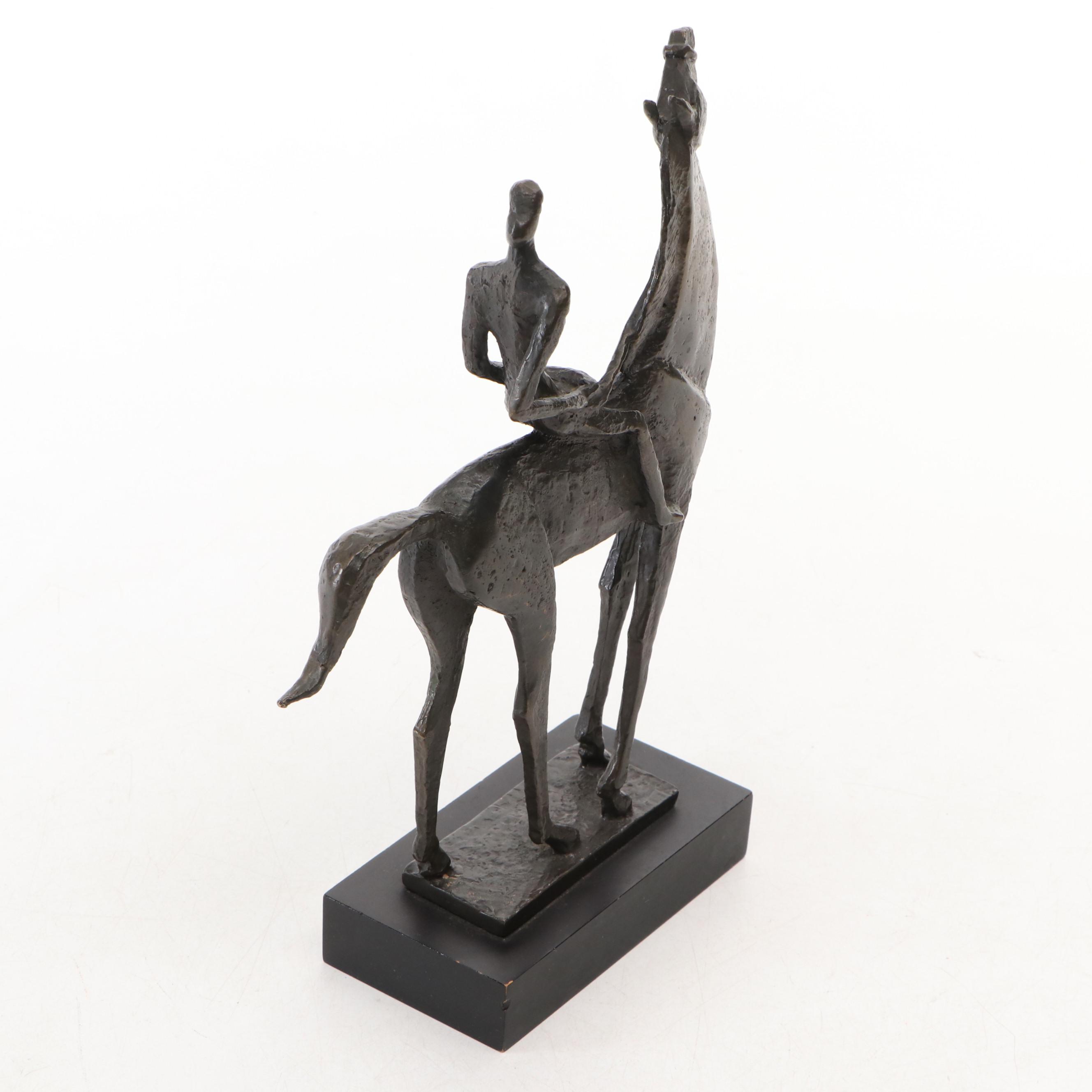 Metal Horse Riding Figure Inspired by Salvador Dalí's "Lady on Horse"