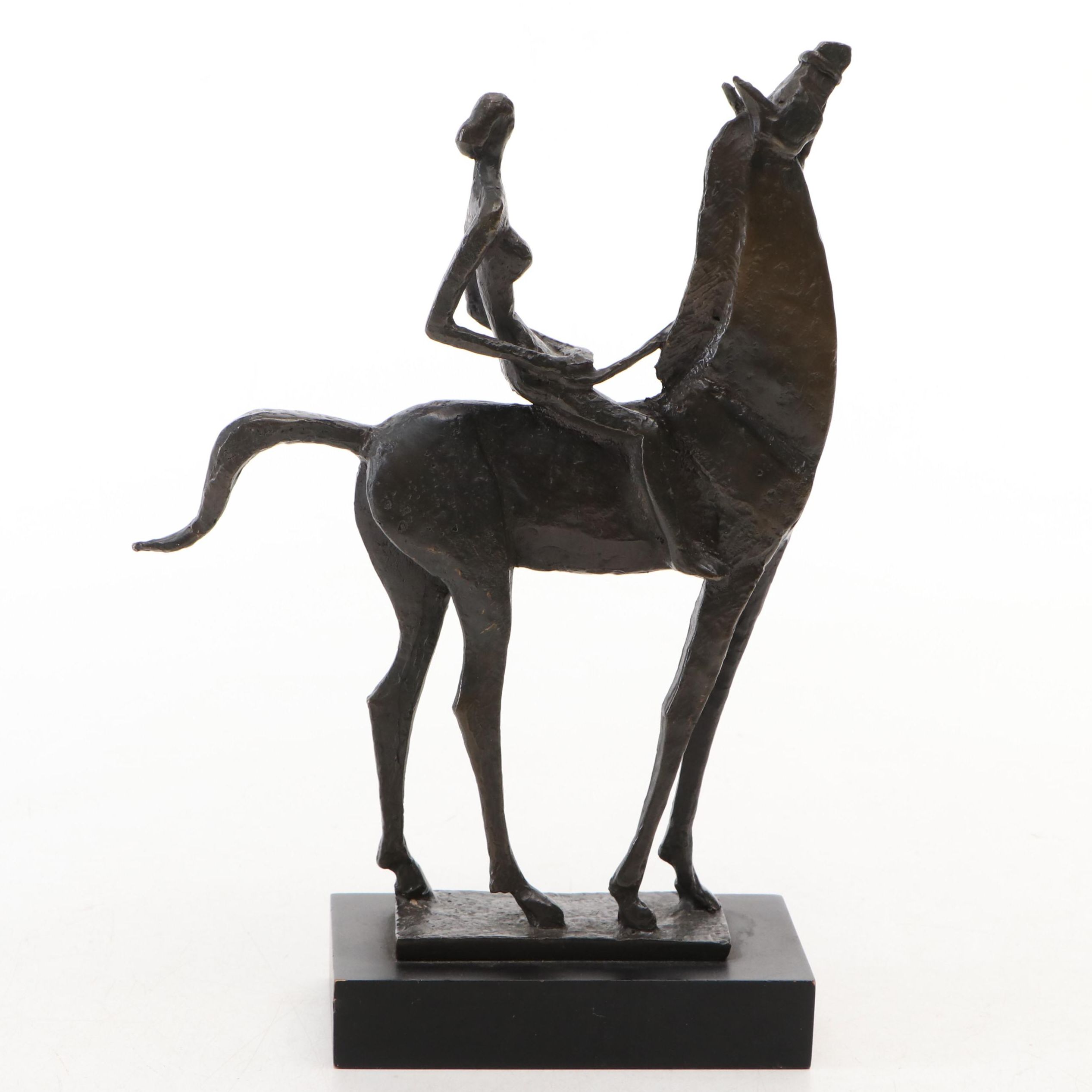 Metal Horse Riding Figure Inspired by Salvador Dalí's "Lady on Horse"