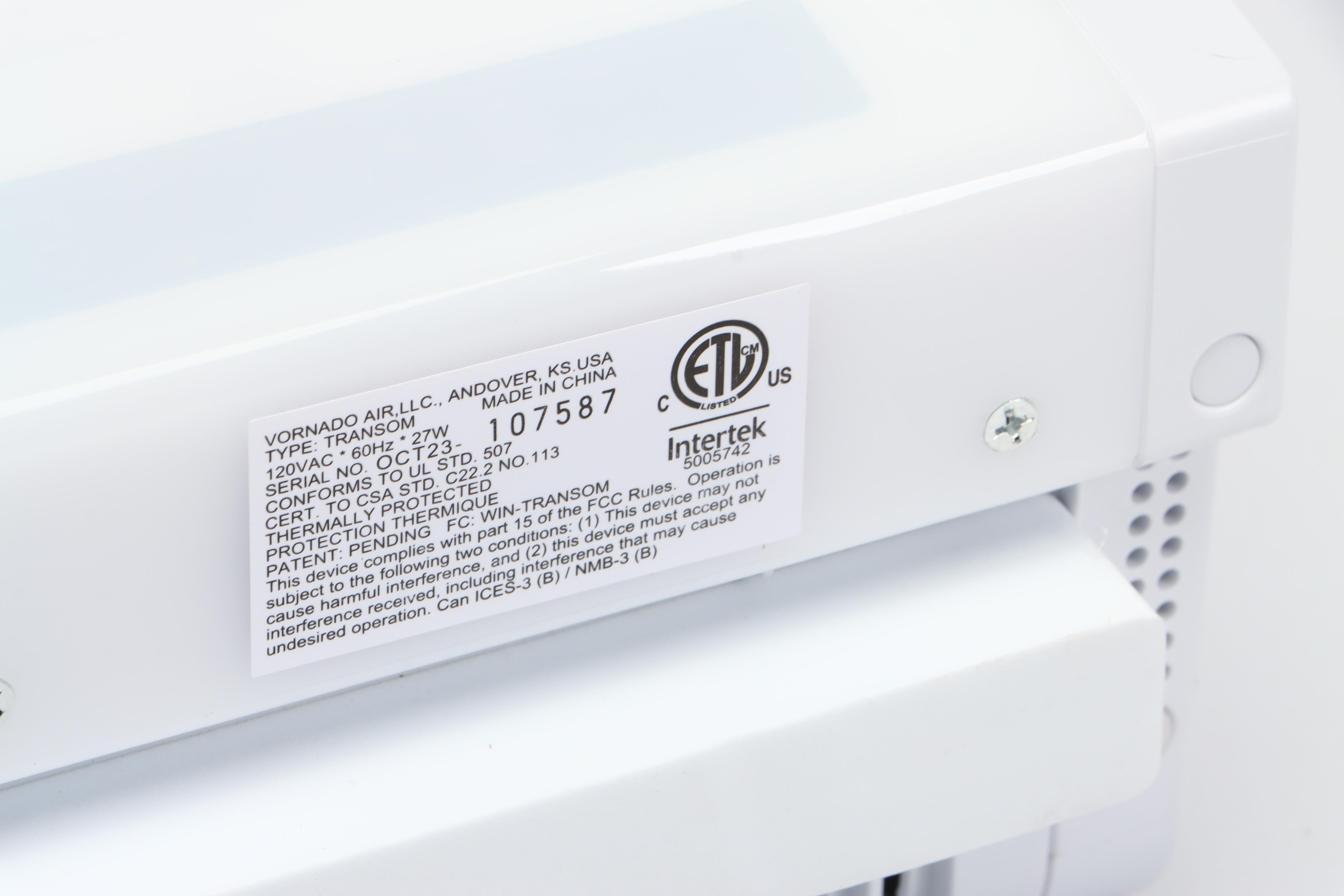 Vornado Transom Window Air Circulator