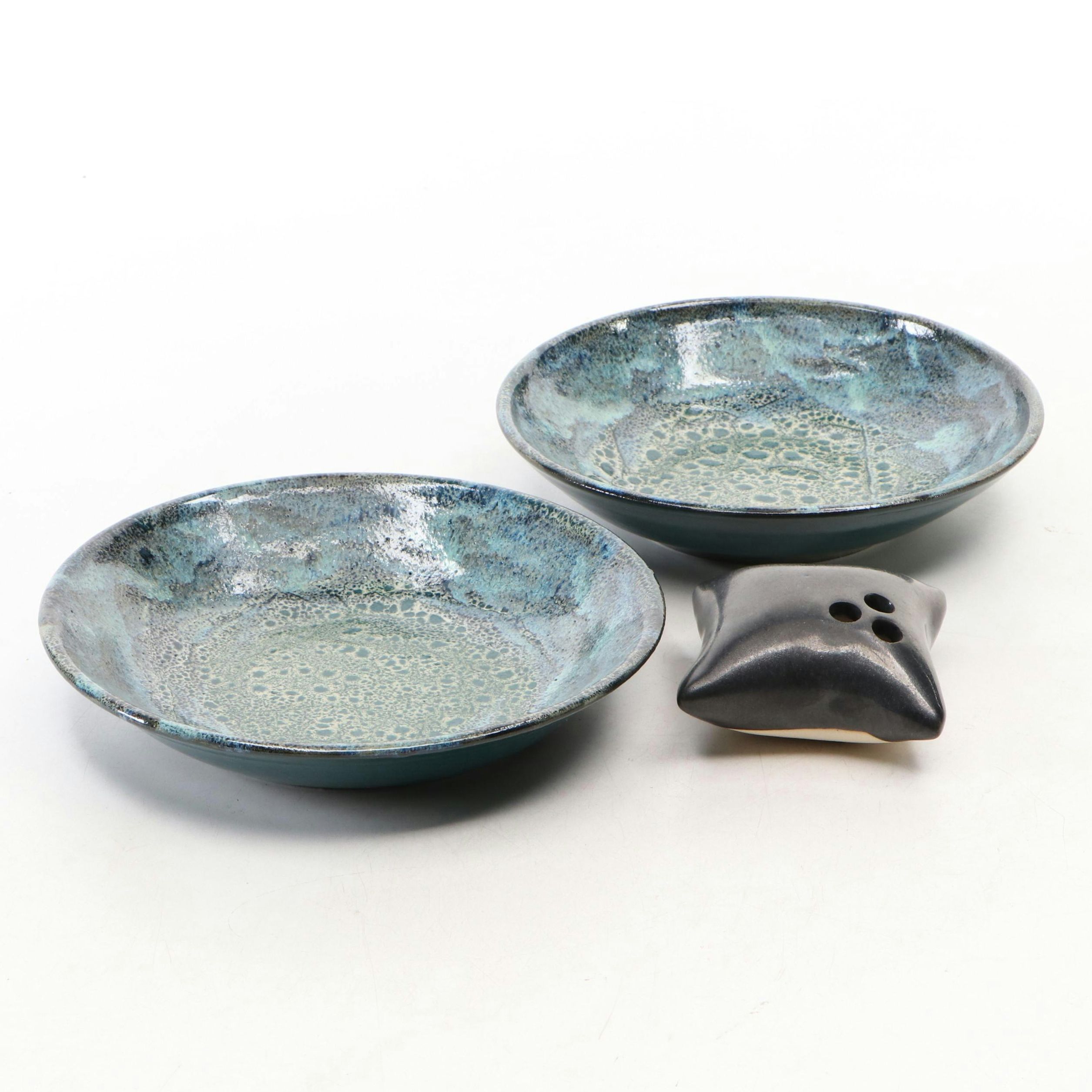 Art Pottery Bowls and Flower Frog