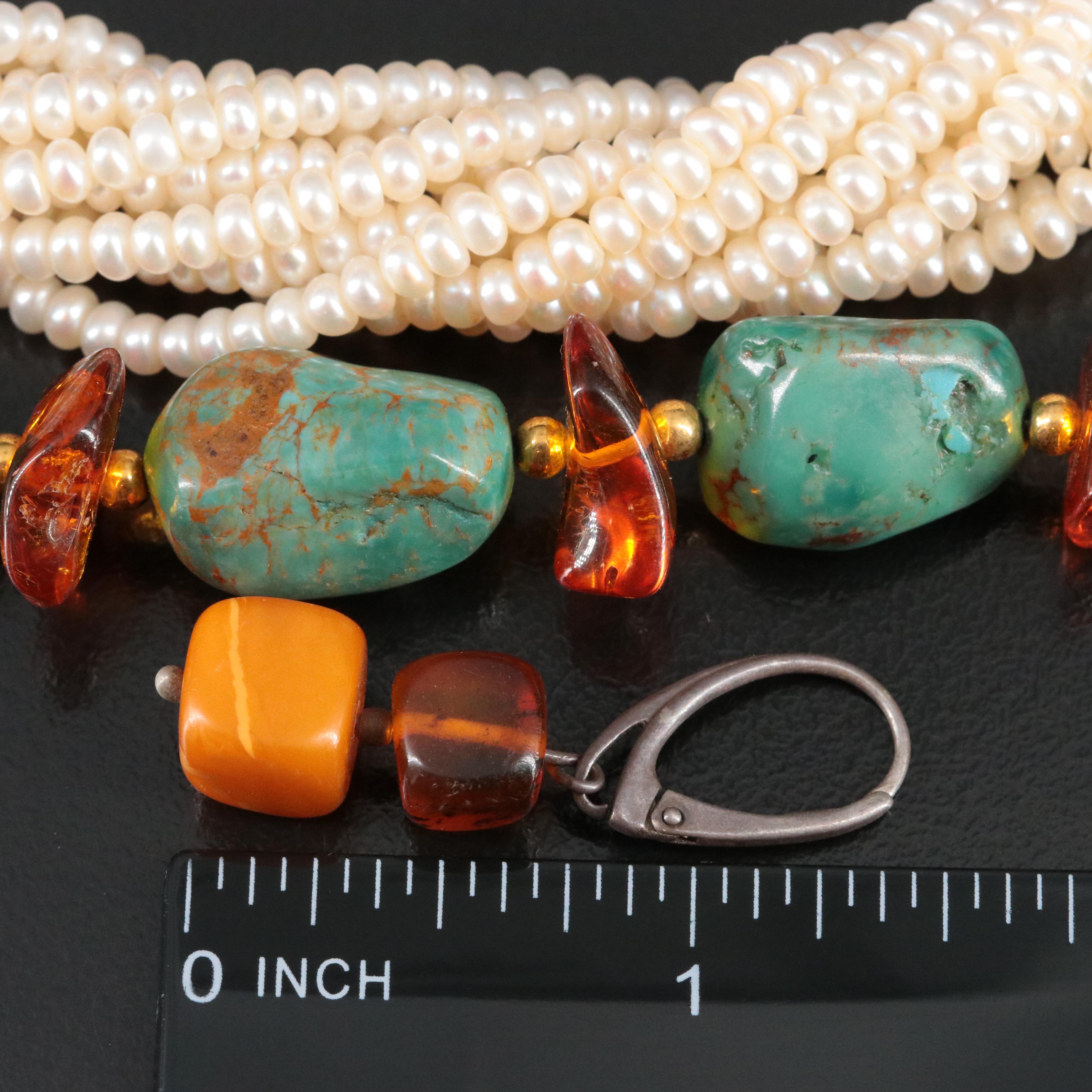Pearl, Amber and Sterling Featured in Jewelry Lot