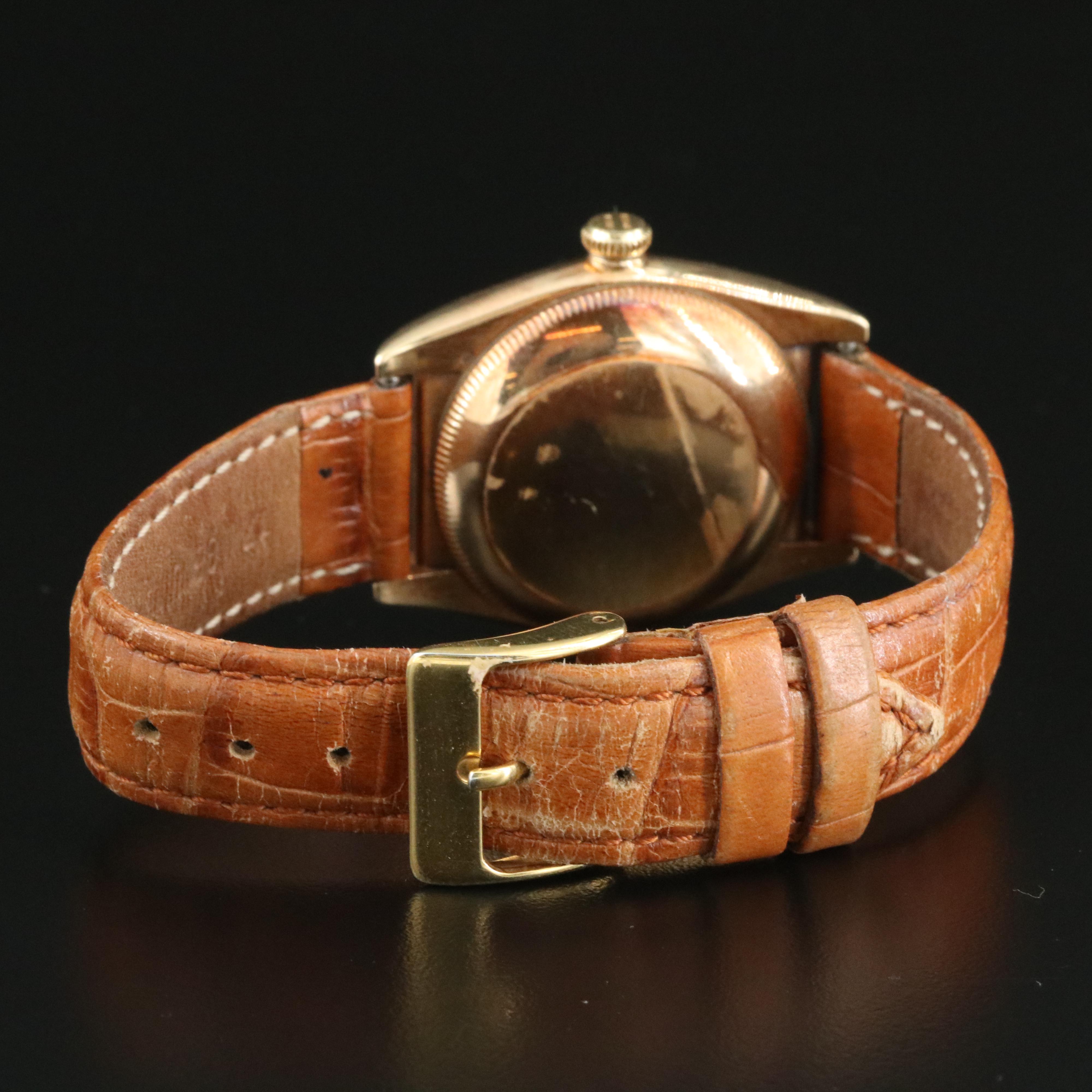 1946 Rolex Bubble Back ref. 3372 California Dial 14K Gold 32mm Automatic Watch