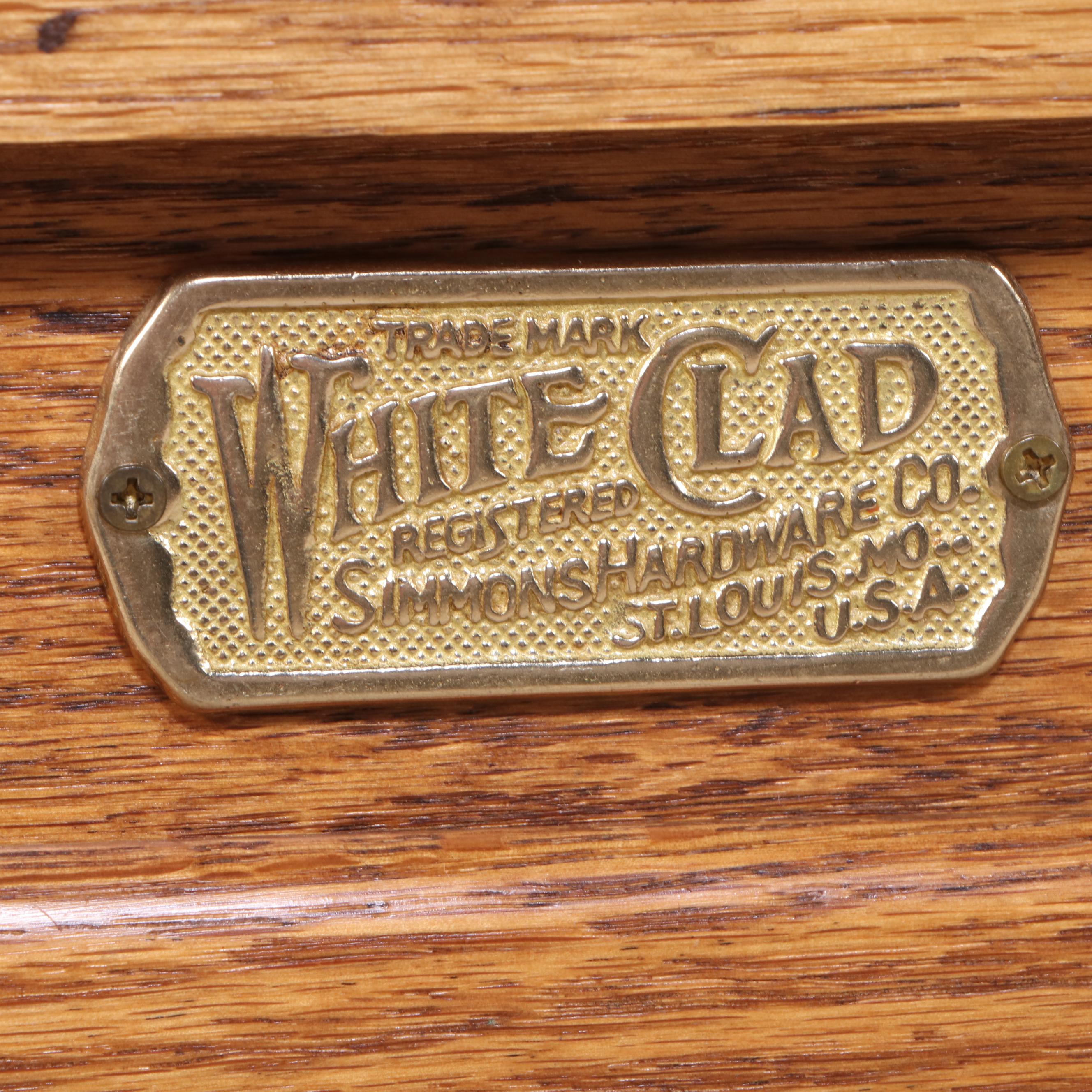 Simmons Hardware Co. "White Clad" Oak Ice-Chest Form Side Cabinet