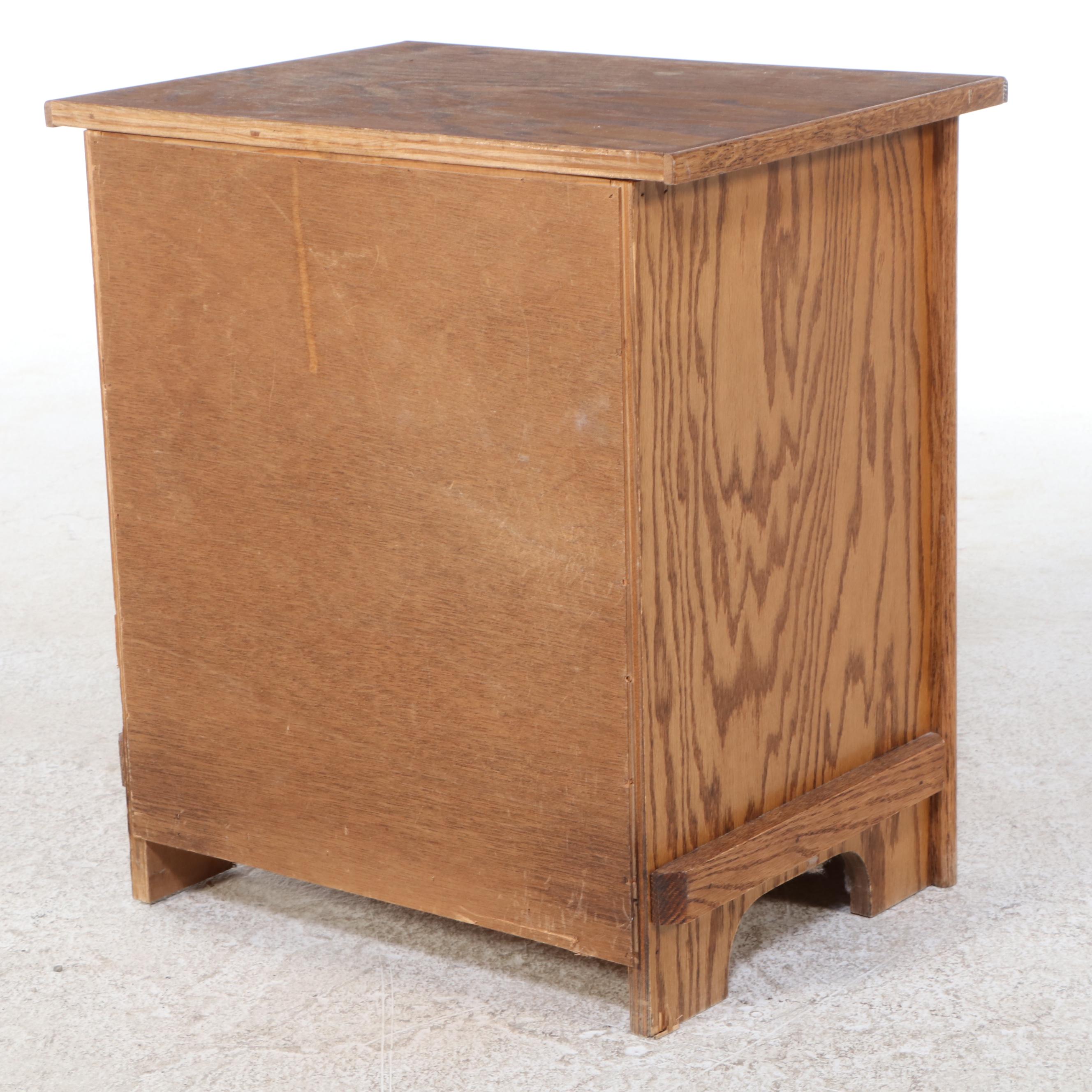 Simmons Hardware Co. "White Clad" Oak Ice-Chest Form Side Cabinet