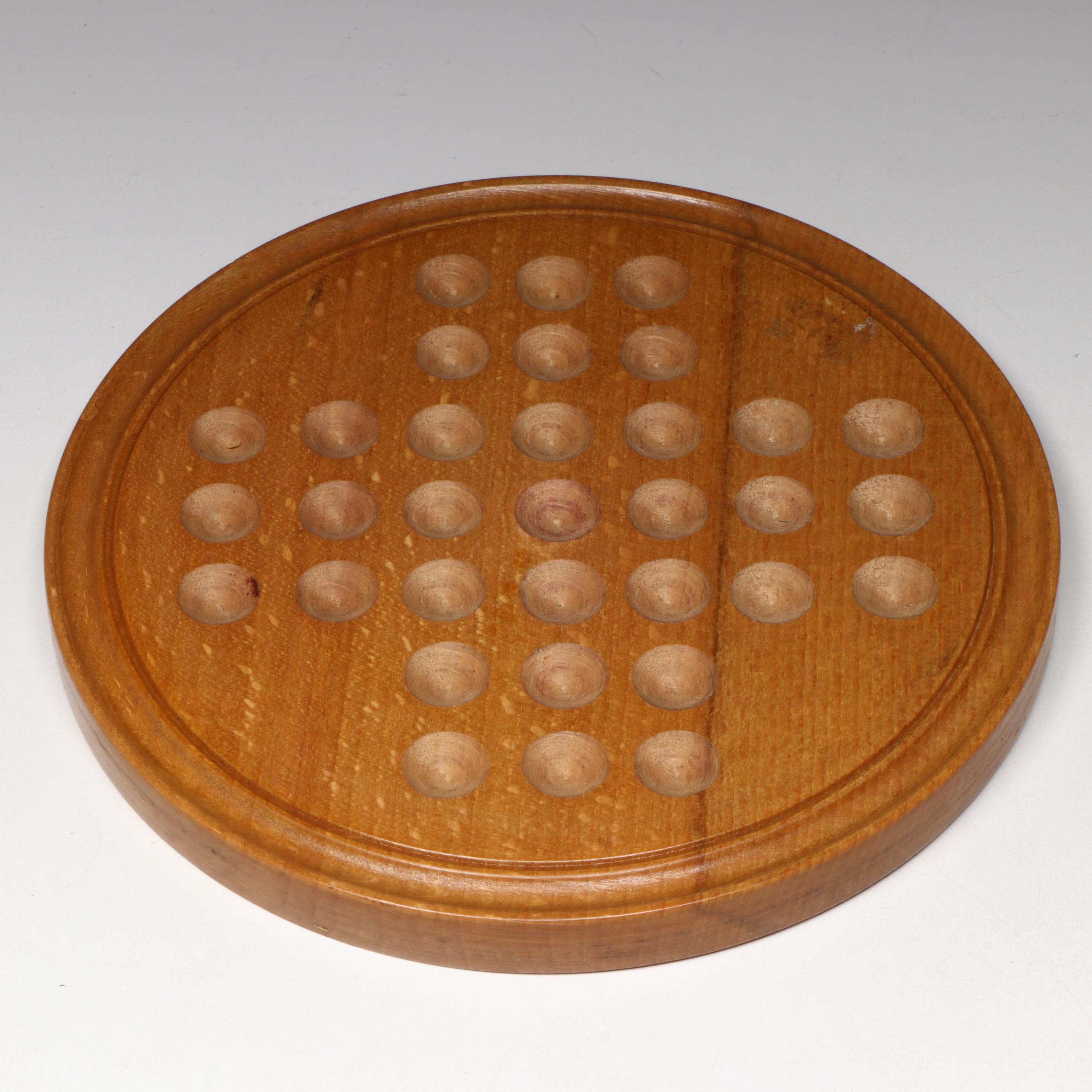 J. W. Spear & Sons Solitaire Game in Box with Handmade German Glass Marbles