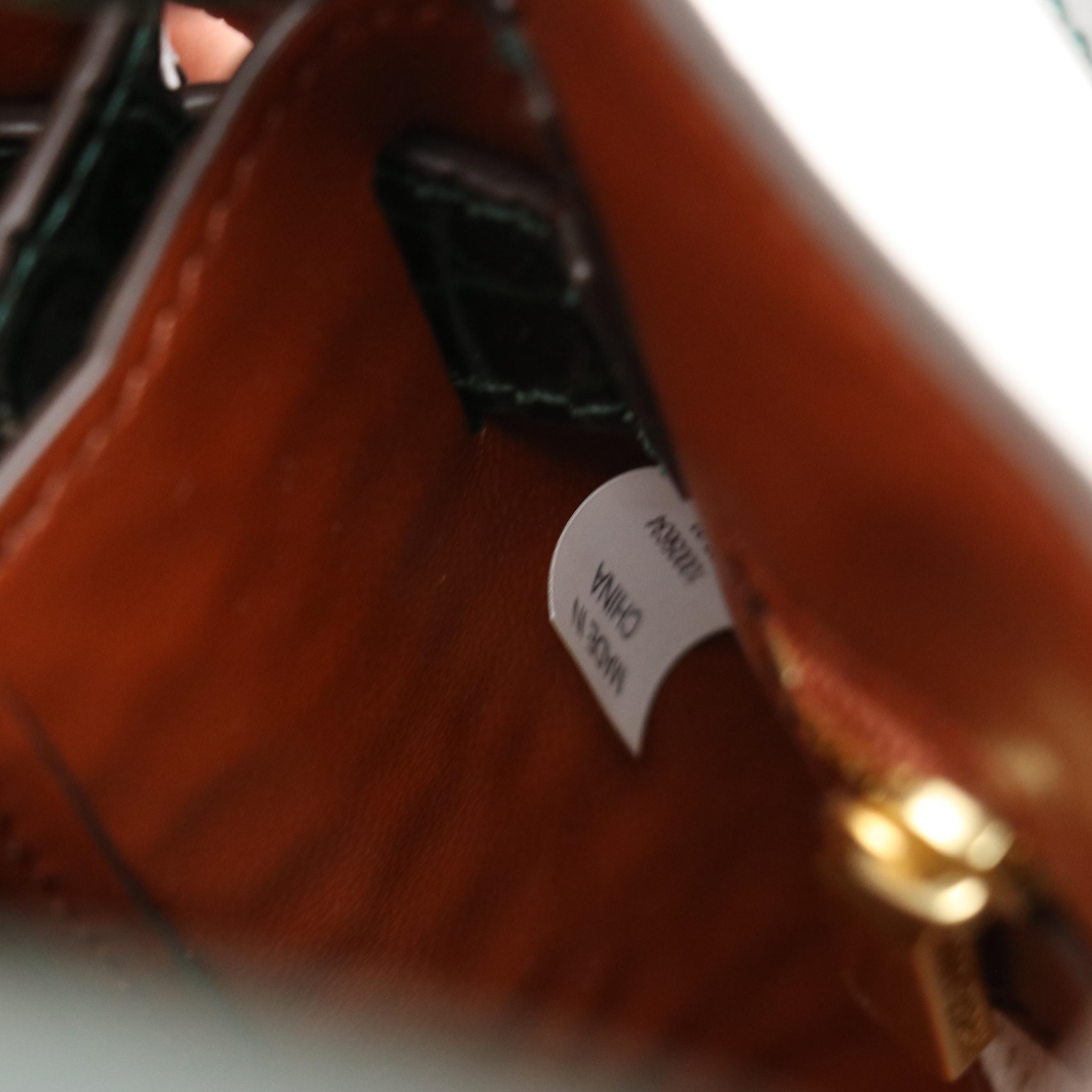 Tory Burch Lee Radziwill Small Saddlebag in Deep Kelp Embossed Leather and Suede