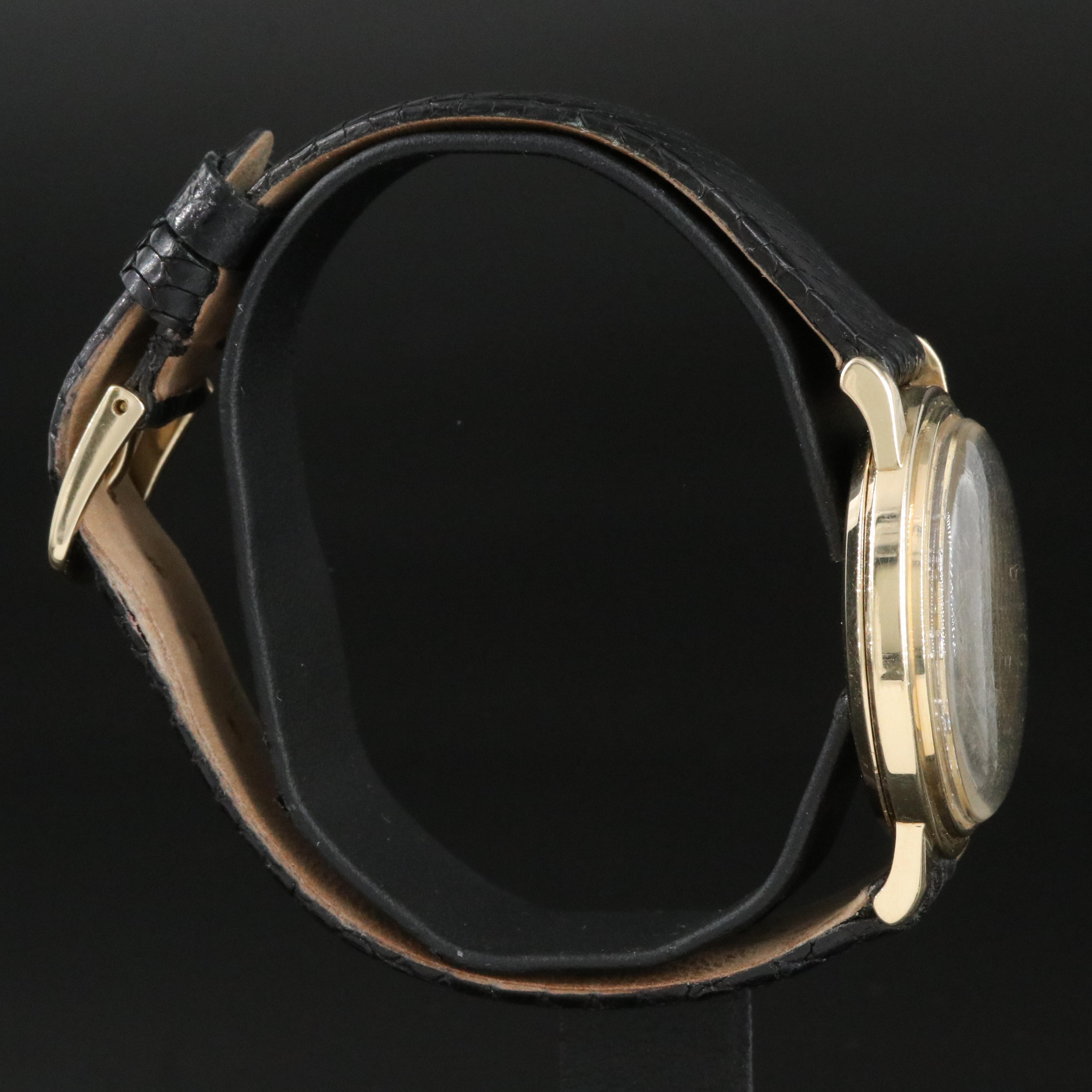 Vintage Movado Kingmatic 14K Gold Diamond Set Champagne Dial Automatic Watch