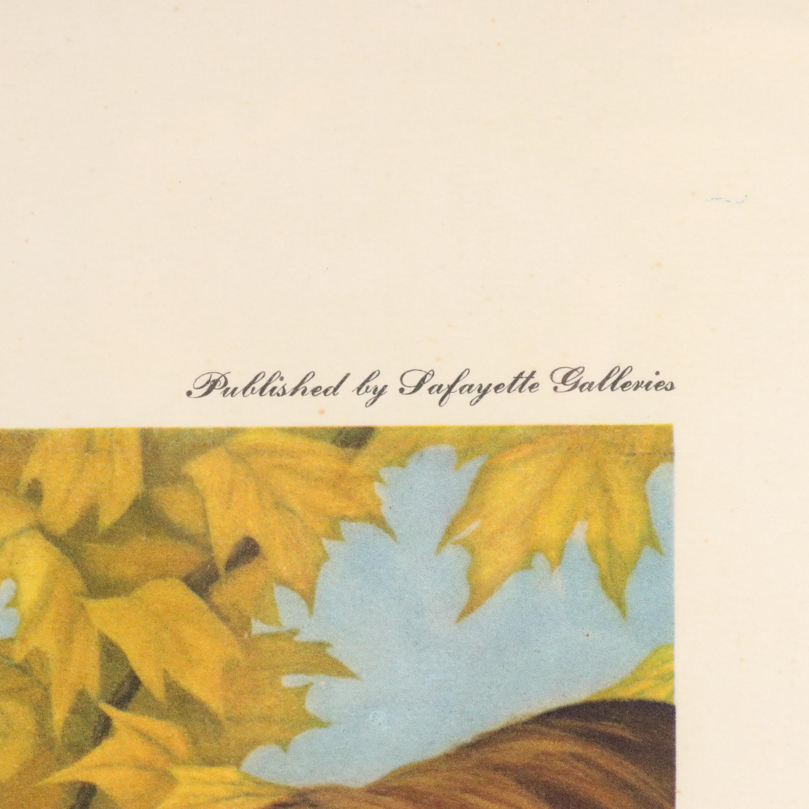 Joseph Petro Collotype "Horses at a Watering Place," Circa 1965