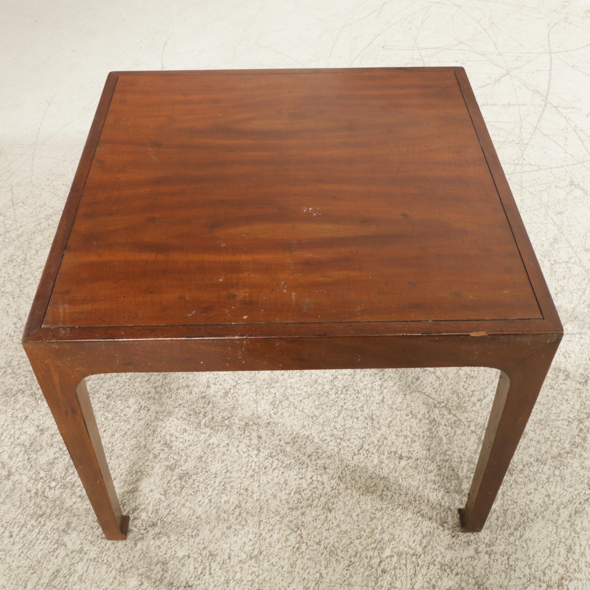 Mid Century Modern Chinese Style Mahogany Games Table