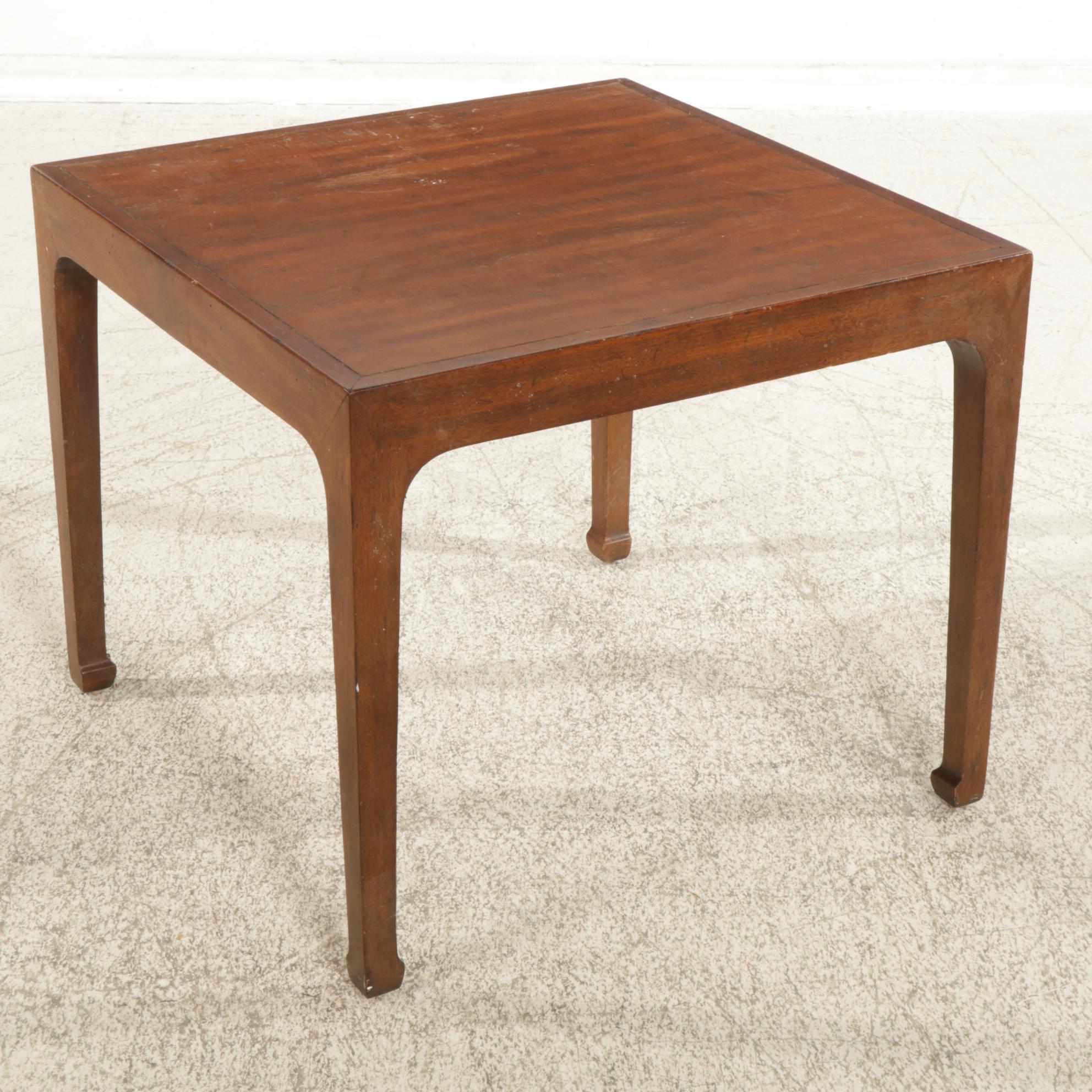 Mid Century Modern Chinese Style Mahogany Games Table