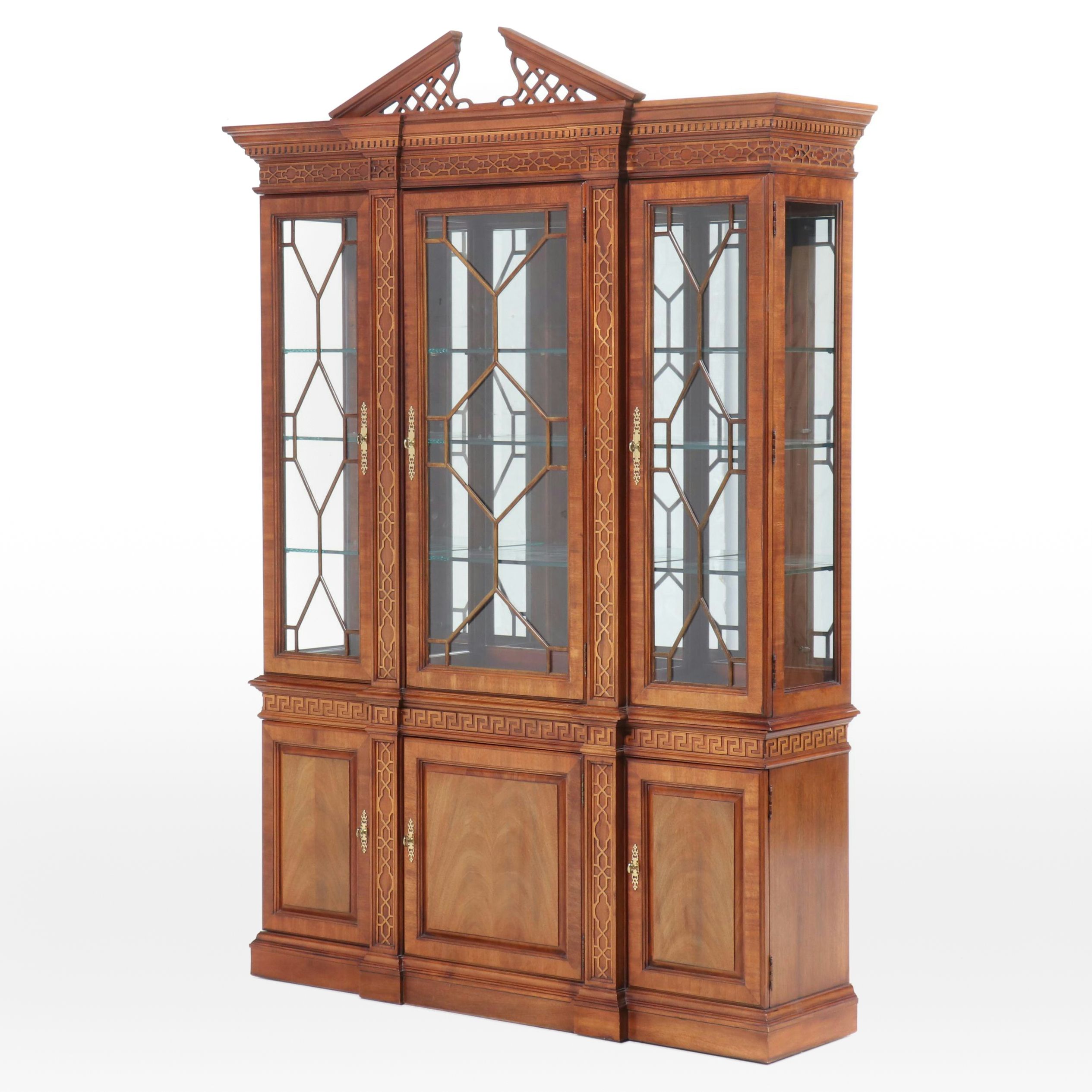 Thomasville Federal Style Mahogany Breakfront China Cabinet