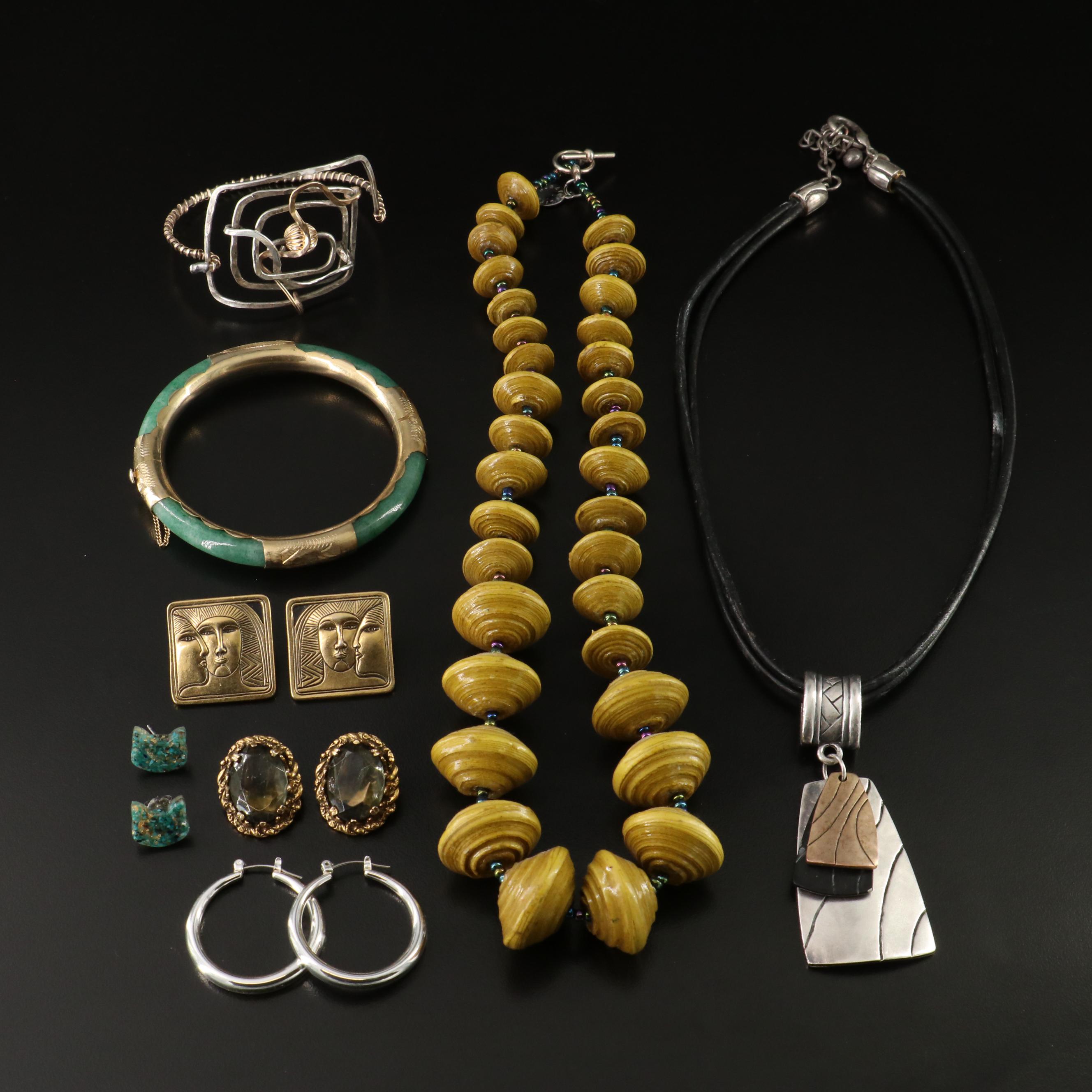 Jewelry Collection Featuring Laurel Burch and Sterling Wirework Bracelet