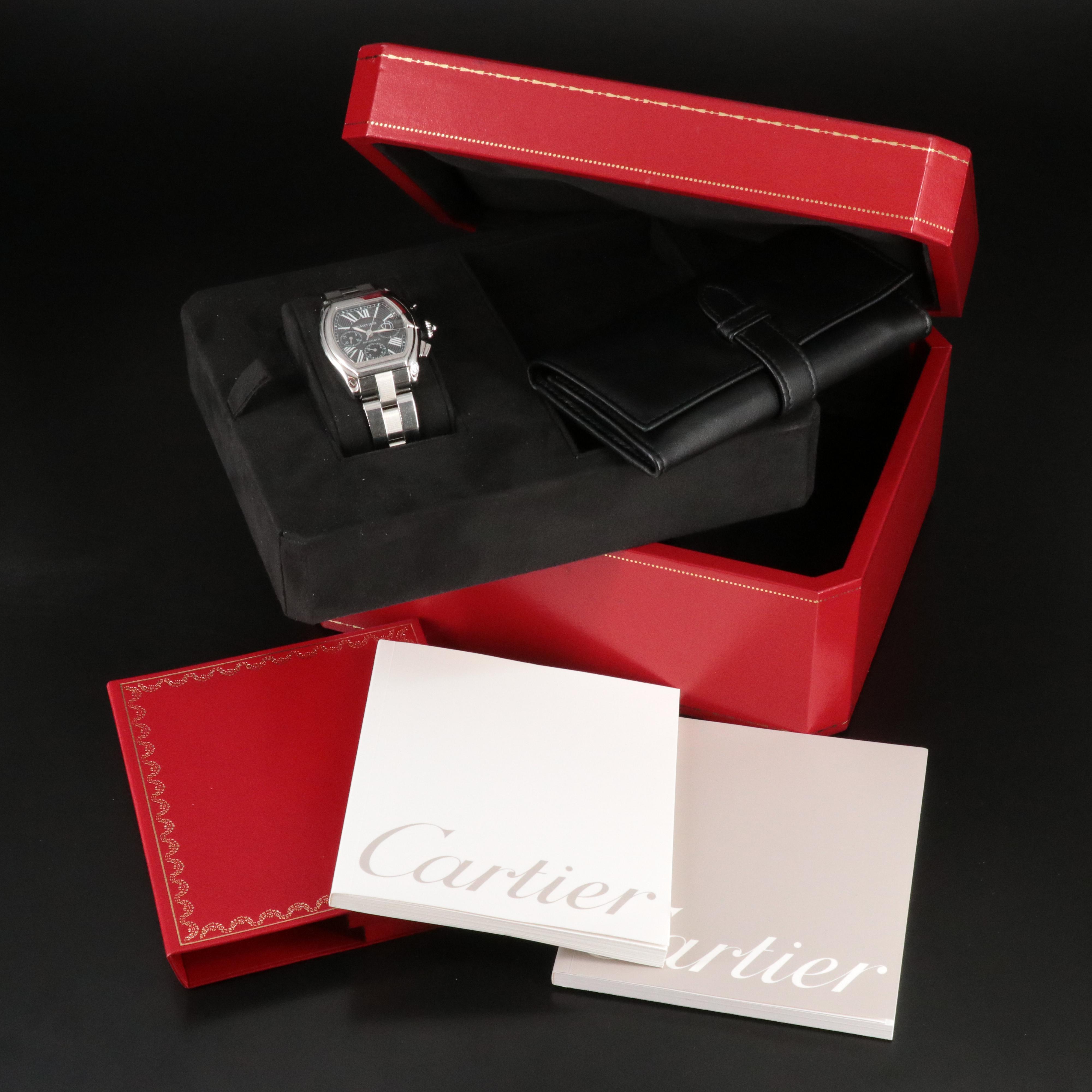 Cartier Roadster XL Chronograph W62020X6 Black 40mm Steel Automatic Watch