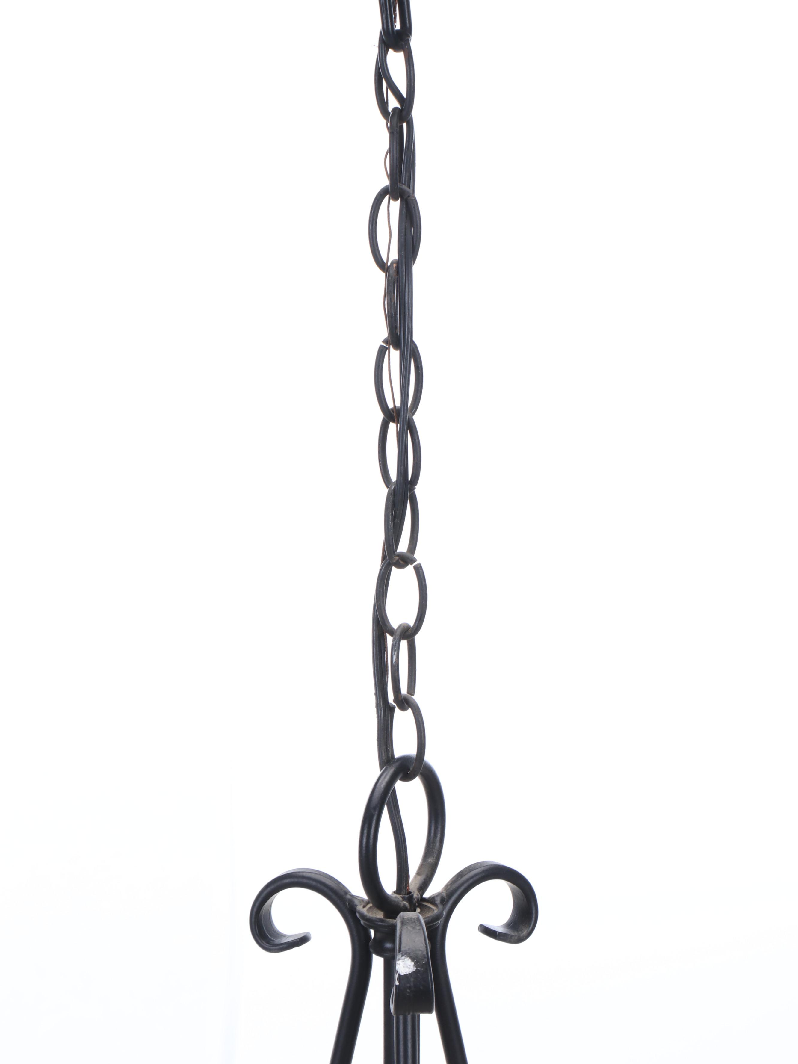 Wrought Iron Faux Candlestick Chandelier